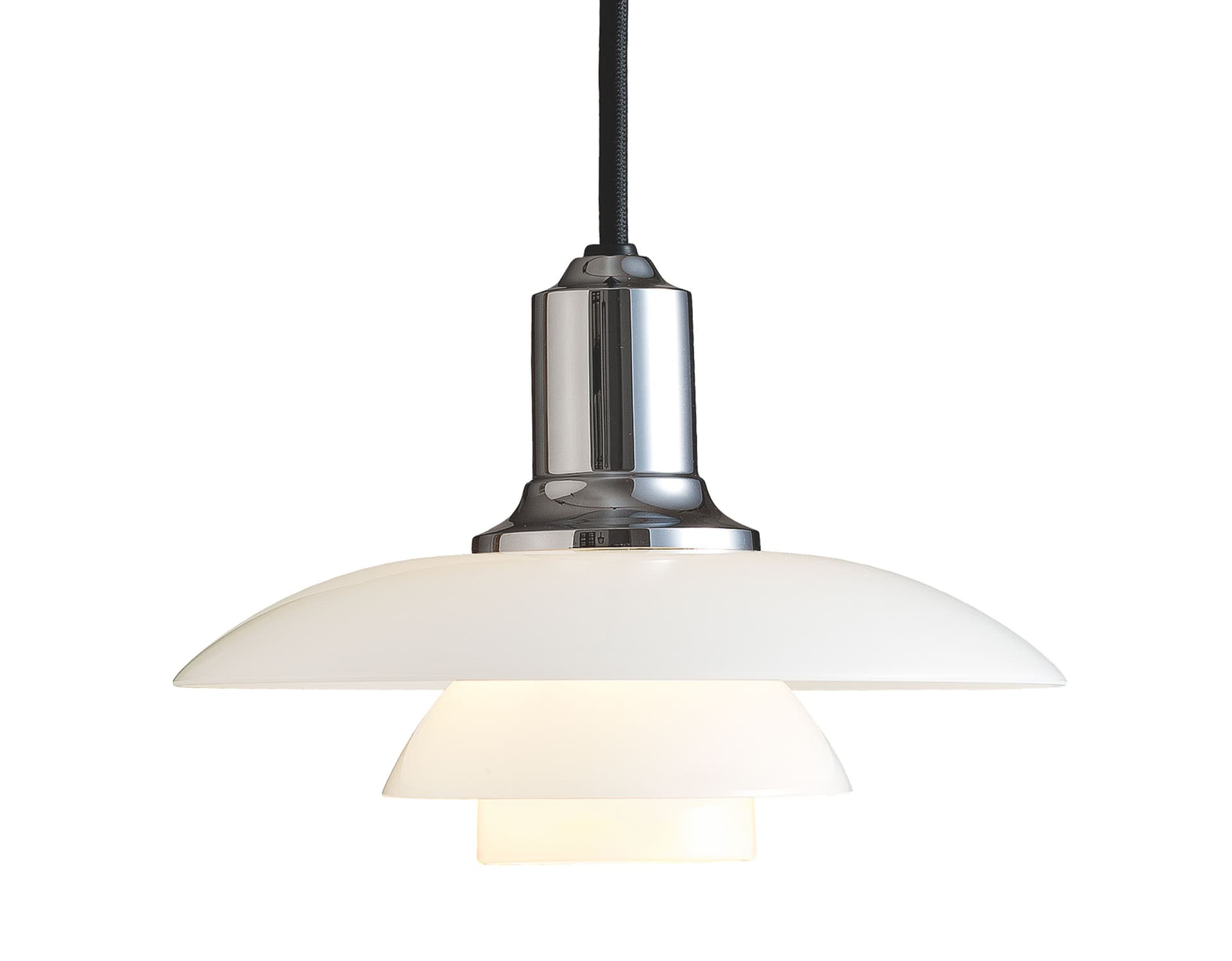 ph 2/1 pendant lamp / chrome / opal glass