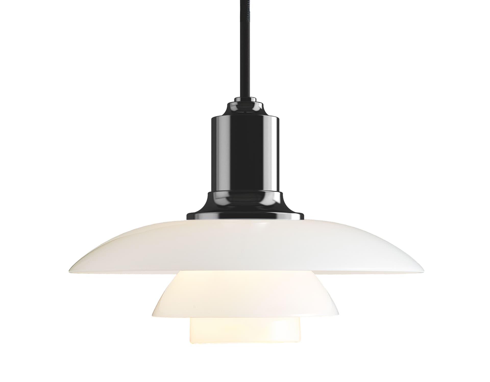 ph 2/1 pendant lamp / black metalized / opal glass