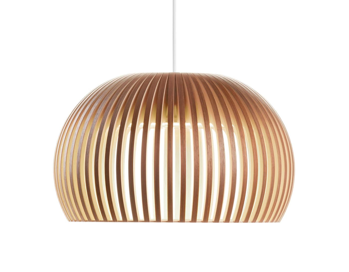 Atto 5000 Pendant Lamp / walnut veneer / white cable