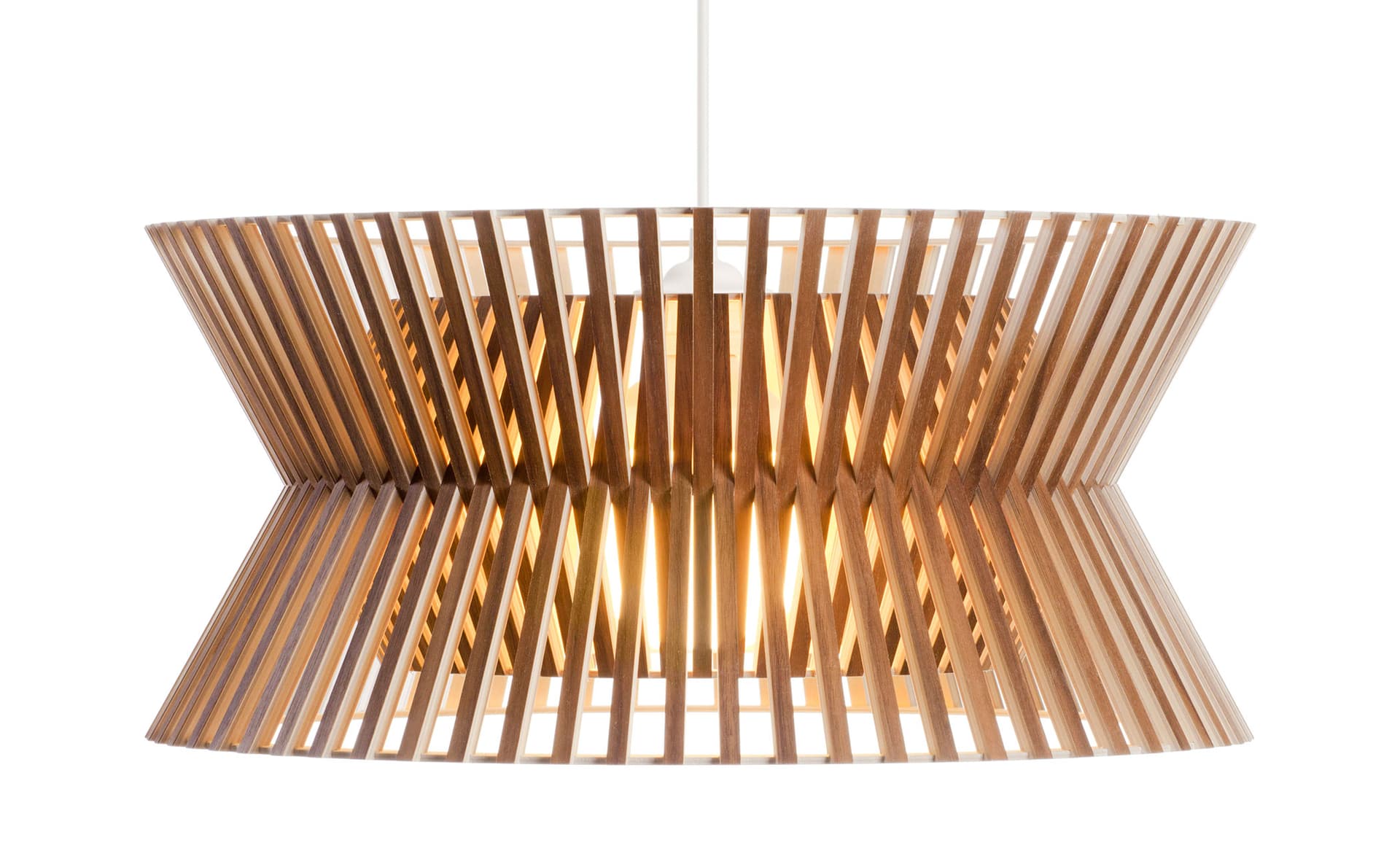 Kontro 6000 Pendant Lamp / walnut veneer / white cable