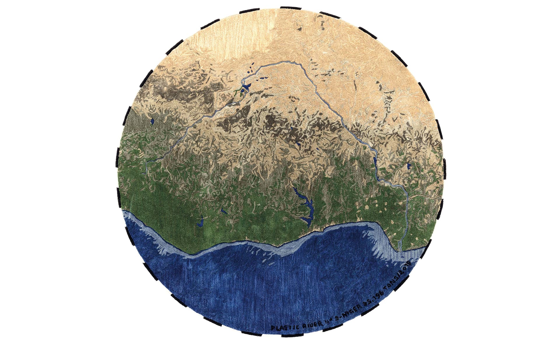 Plastic Rivers Rug / 8'2" diameter - Niger
