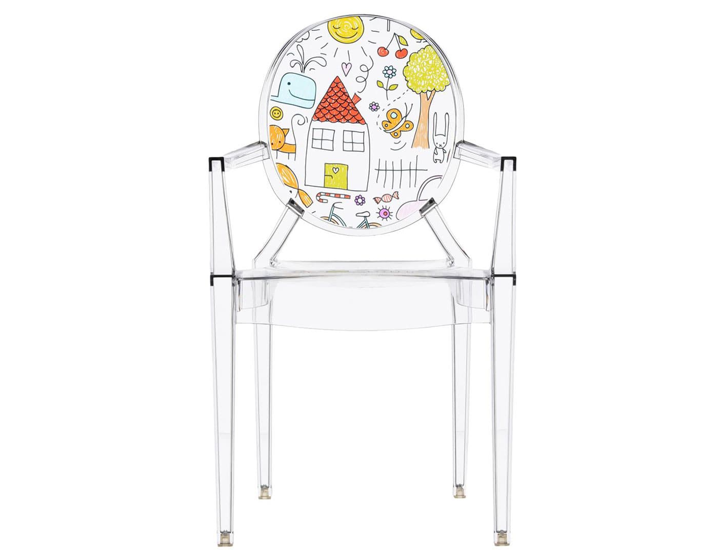 lou lou ghost child's chair / drawing - transparent crystal