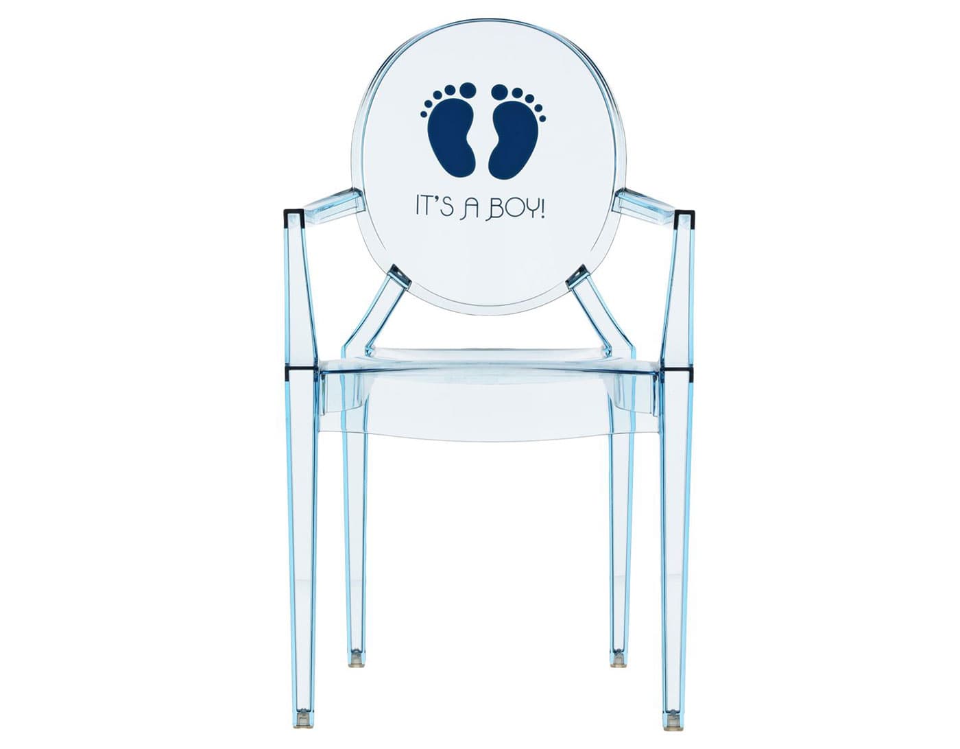 lou lou ghost child's chair / it's a boy - transparent light blue