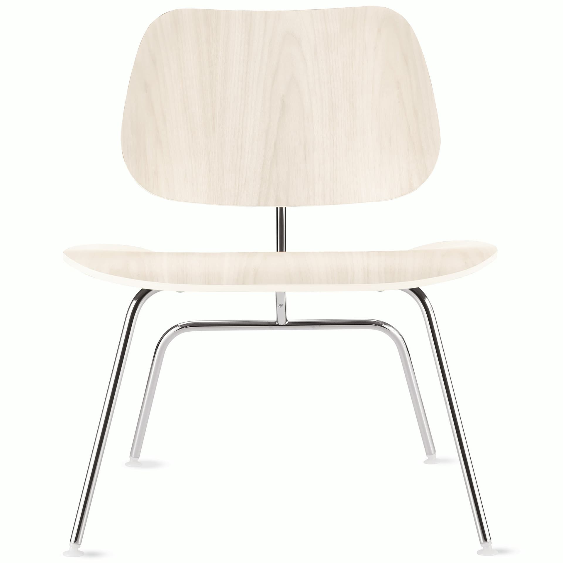 eames molded plywood lounge chair lcm / chrome legs / white ash veneer