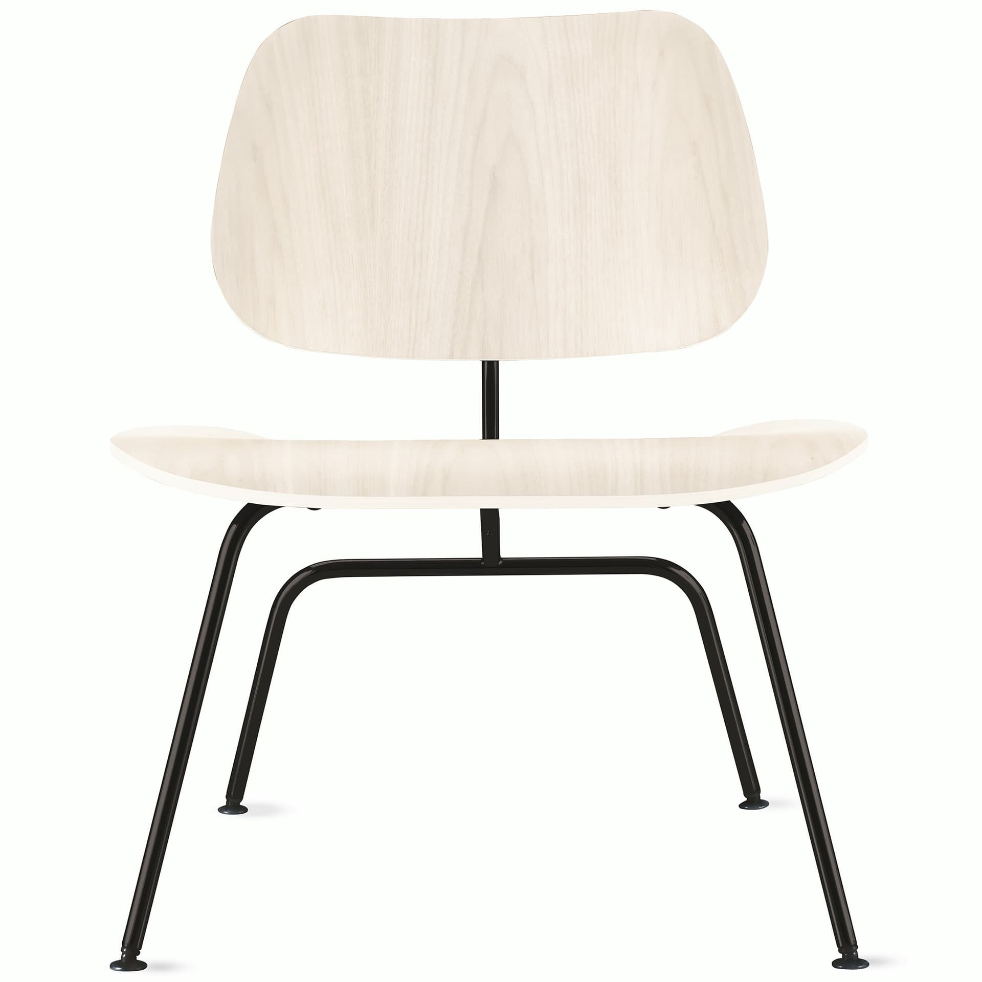 eames molded plywood lounge chair lcm / black legs / white ash veneer