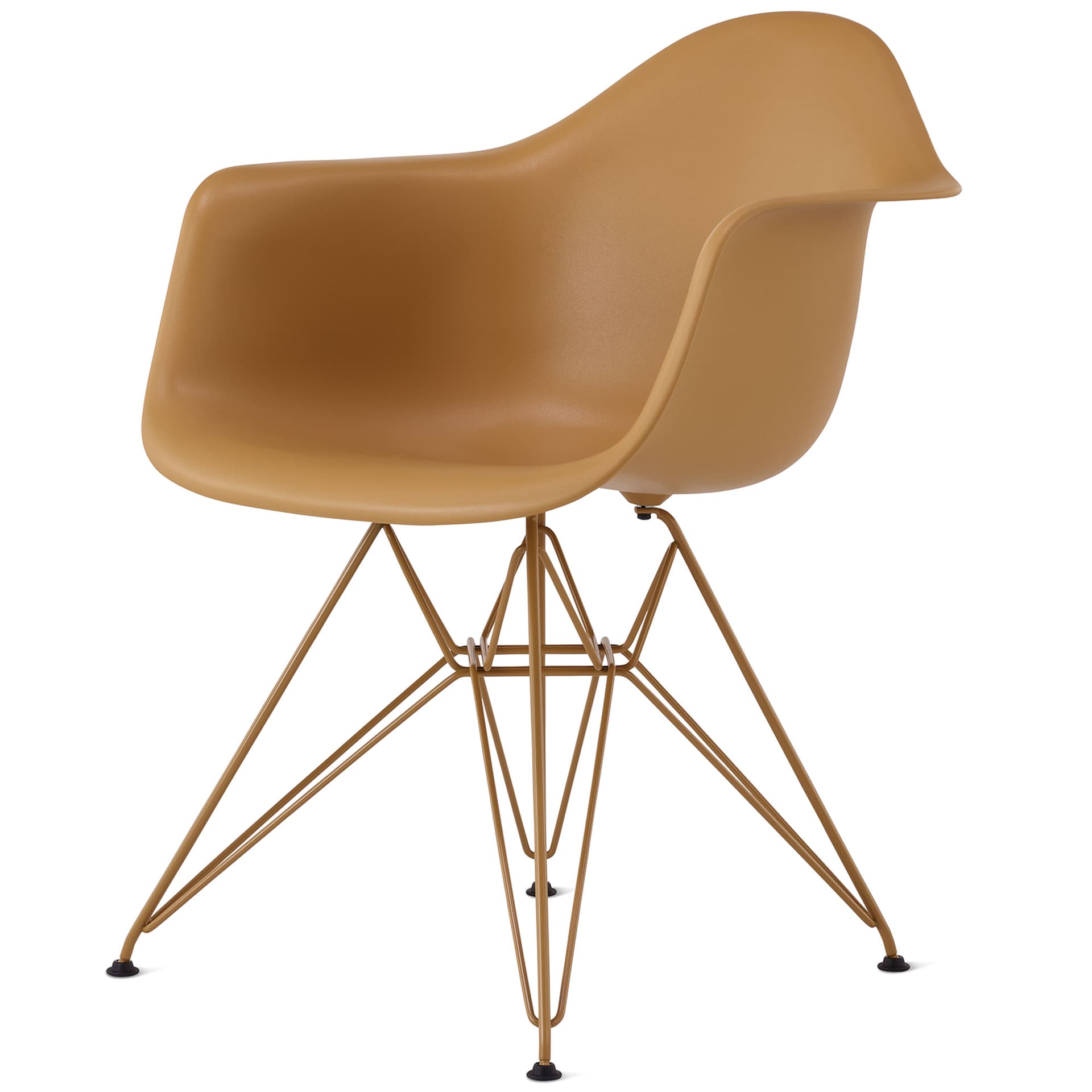 eames molded plastic armchair, herman miller x hay / toffee