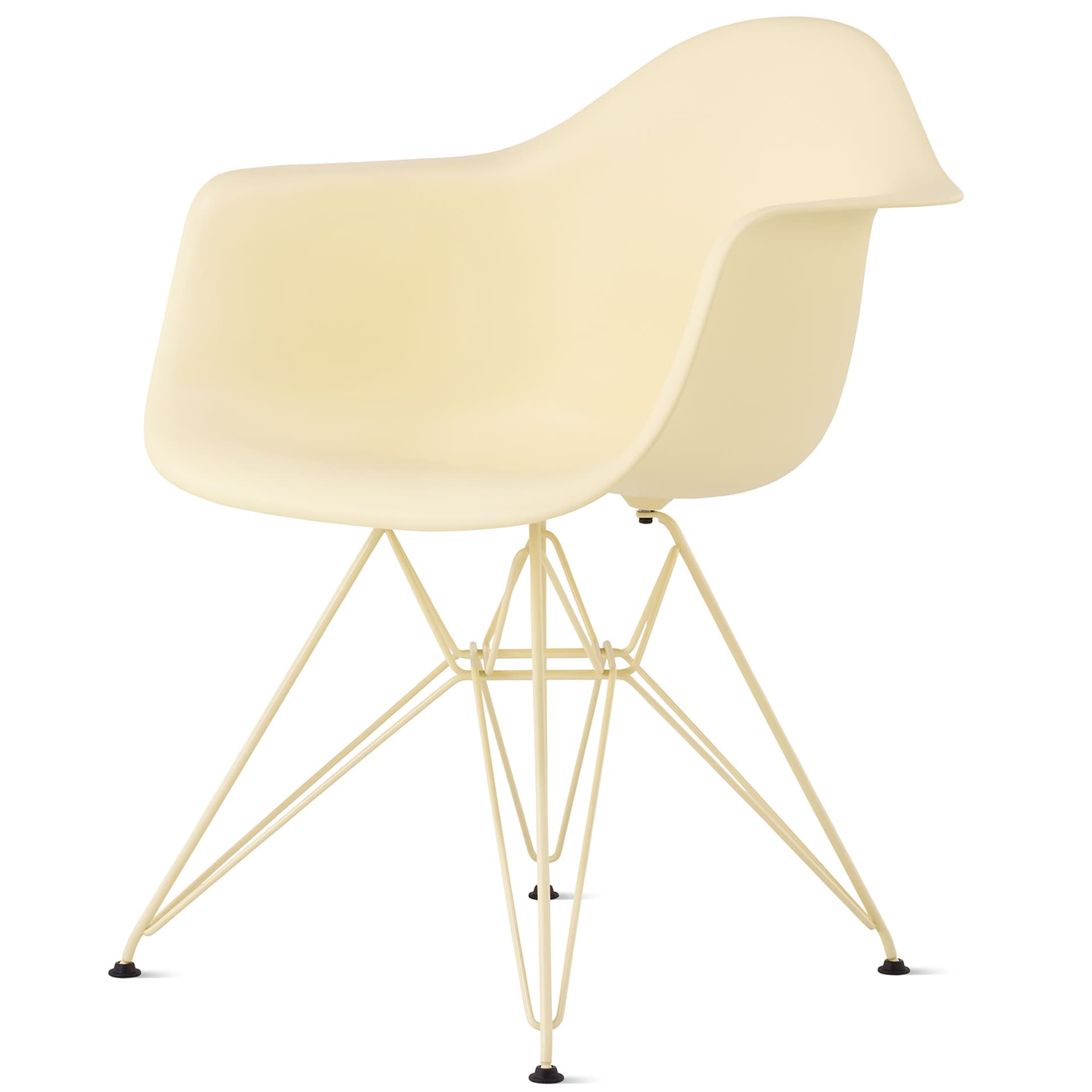 eames molded plastic armchair, herman miller x hay / powder yellow