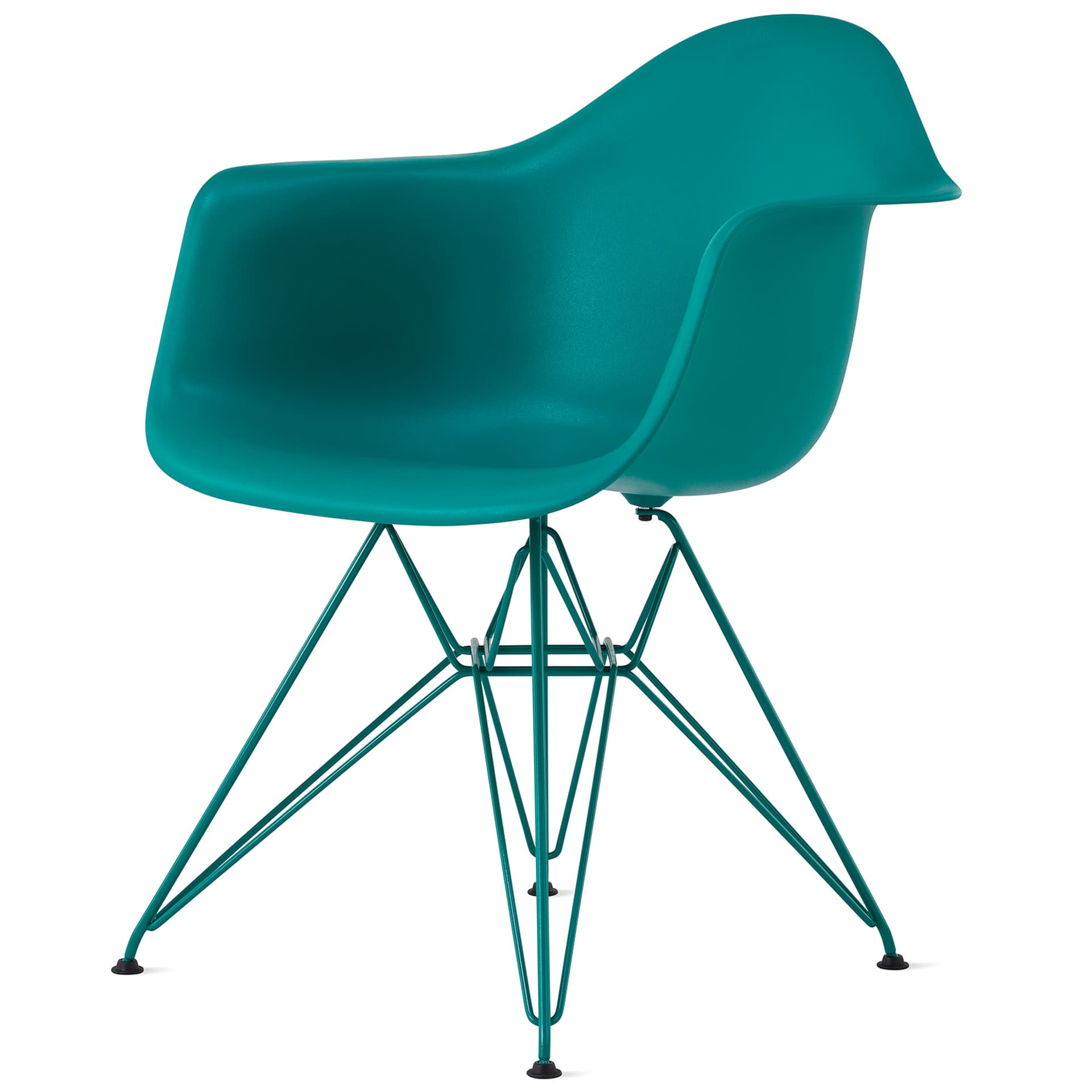 eames molded plastic armchair, herman miller x hay / mint green