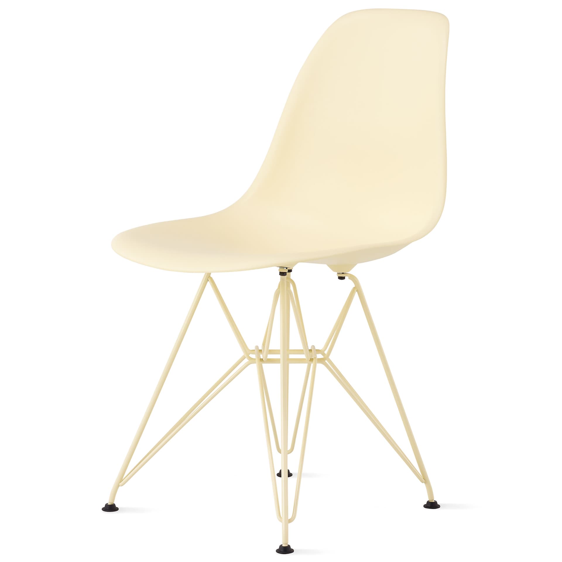 eames molded plastic side chair, herman miller x hay / powder yellow