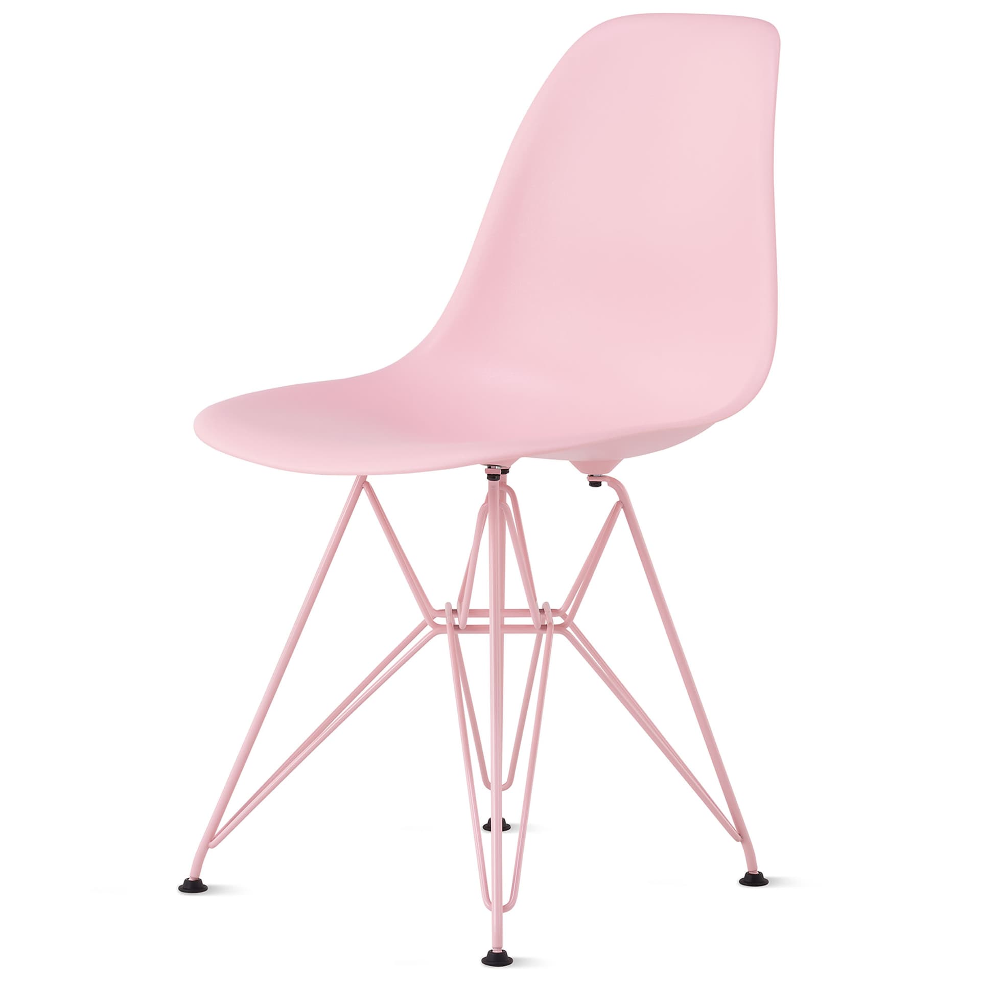 eames molded plastic side chair, herman miller x hay / powder pink