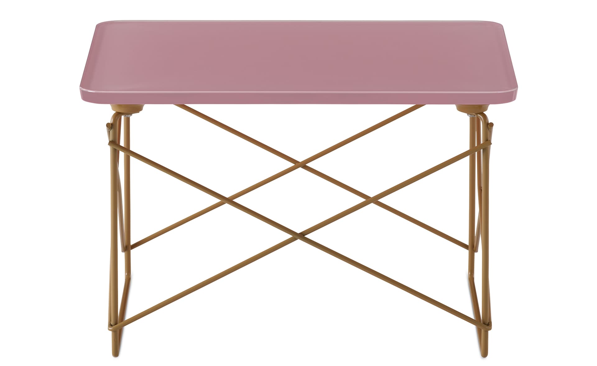 eames wire base low table, herman miller x hay / powder pink top / toffee base