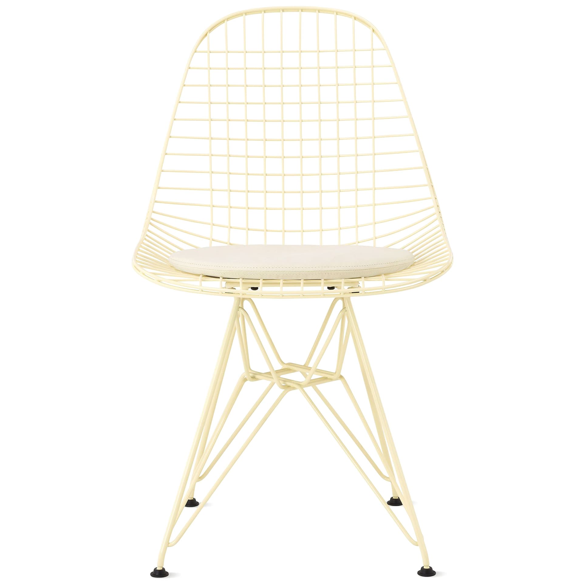 eames wire chair, herman miller x hay / powder yellow finish / with seat pad