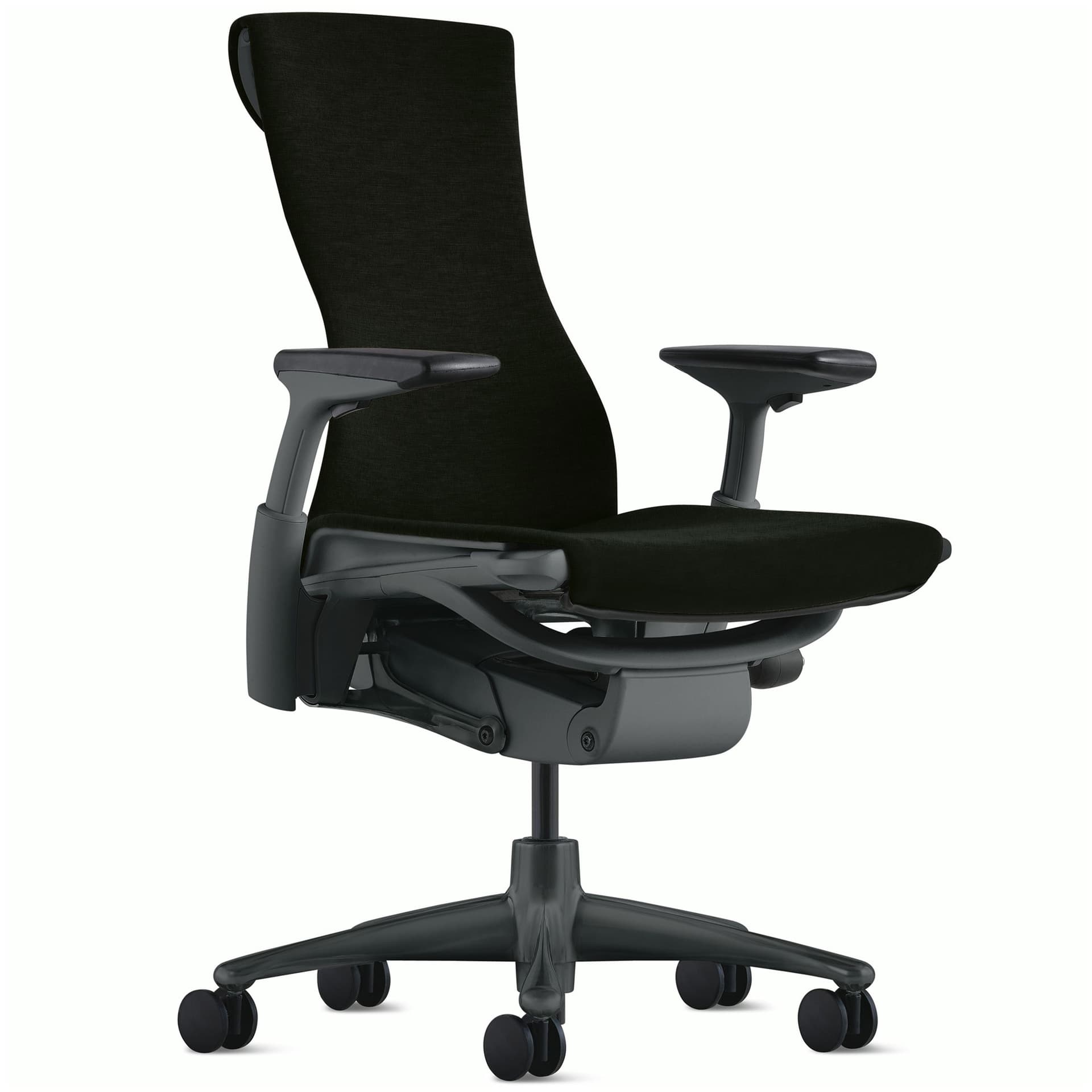 Embody task chair by Herman Miller / graphite base / graphite frame / sync black fabric