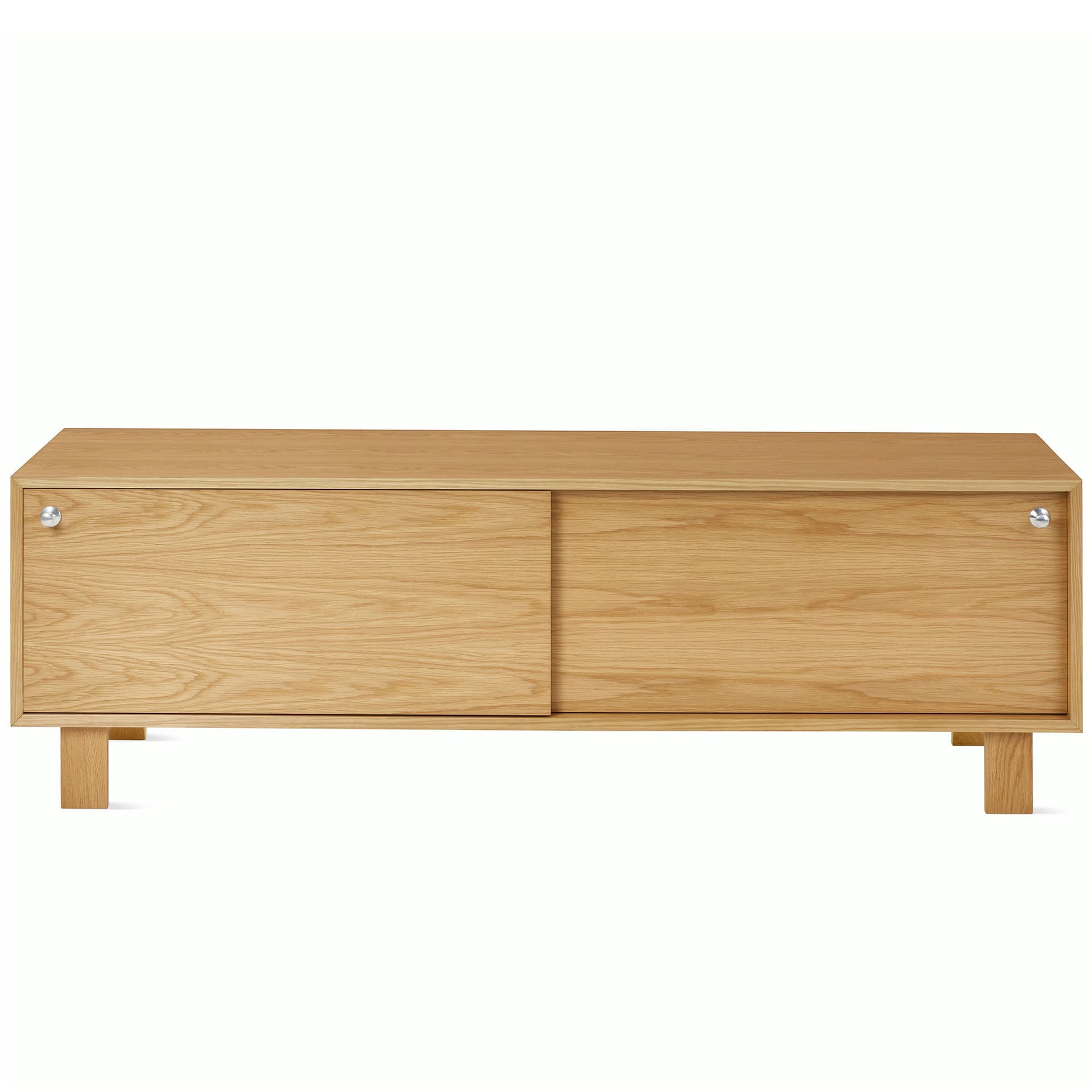 Nelson Basic Cabinet Series Media Unit / standard legs / aluminum pawn pulls / white oak finish