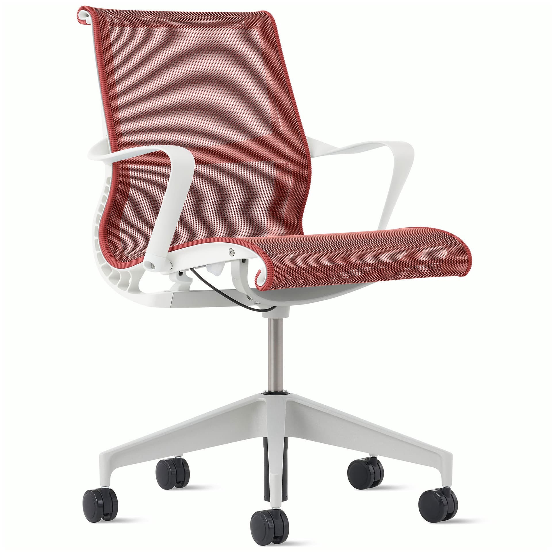setu chair by Herman Miller / canyon intercept mesh / white frame / silver-alloy base