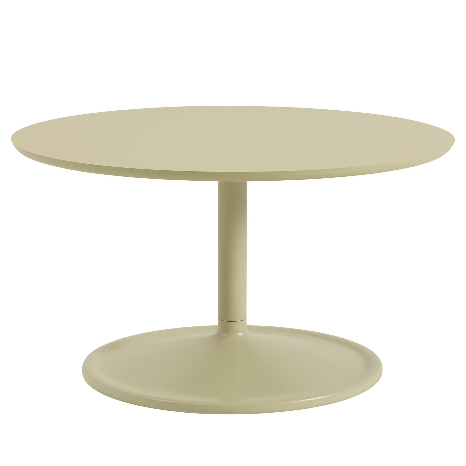 Soft Coffee Table / 29.5" diameter x 16.5" h - beige green laminate / beige green