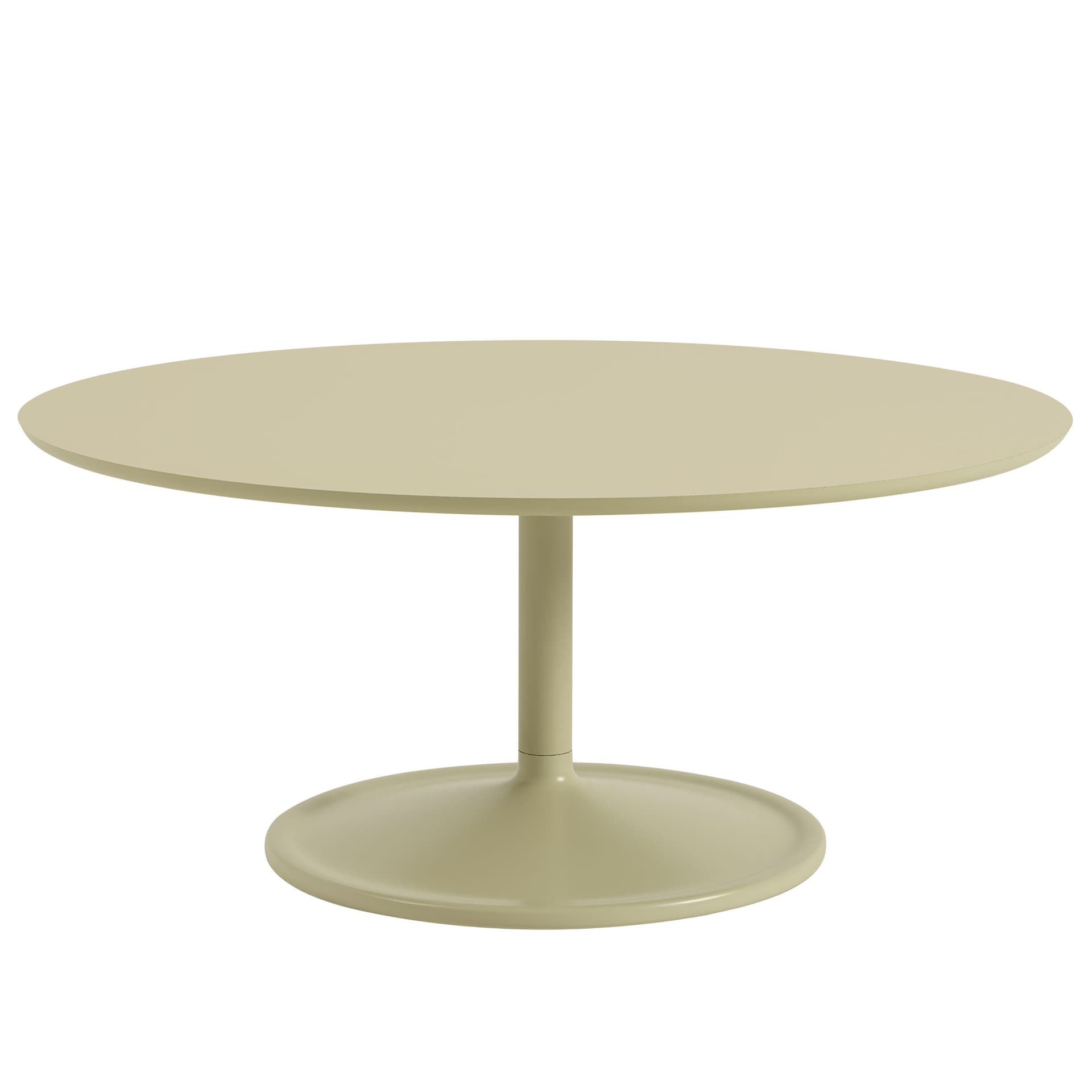 Soft Coffee Table / 37.4" diameter x 16.5" h - beige green laminate / beige green