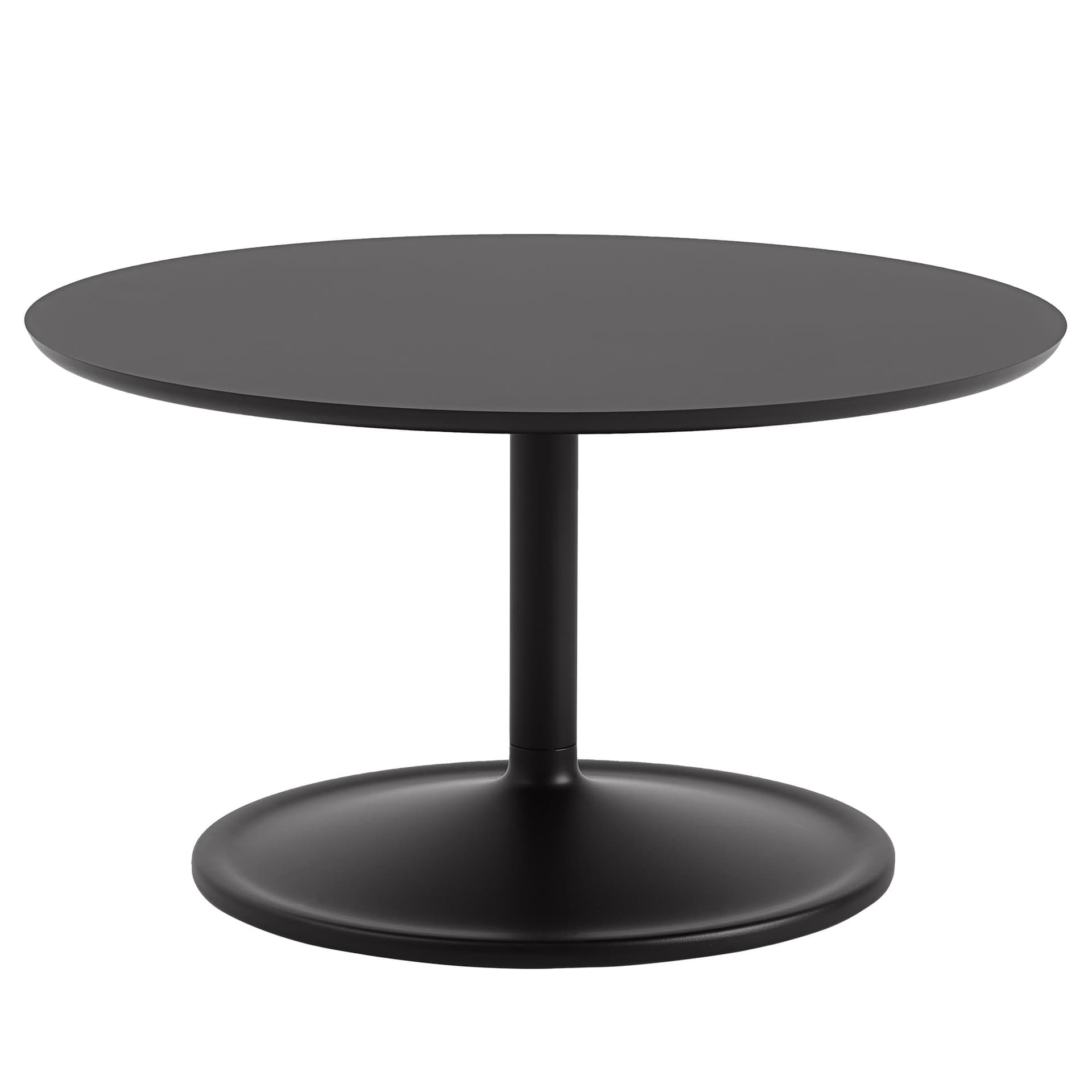 Soft Coffee Table / 29.5" diameter x 16.5" h - black nanolaminate / black