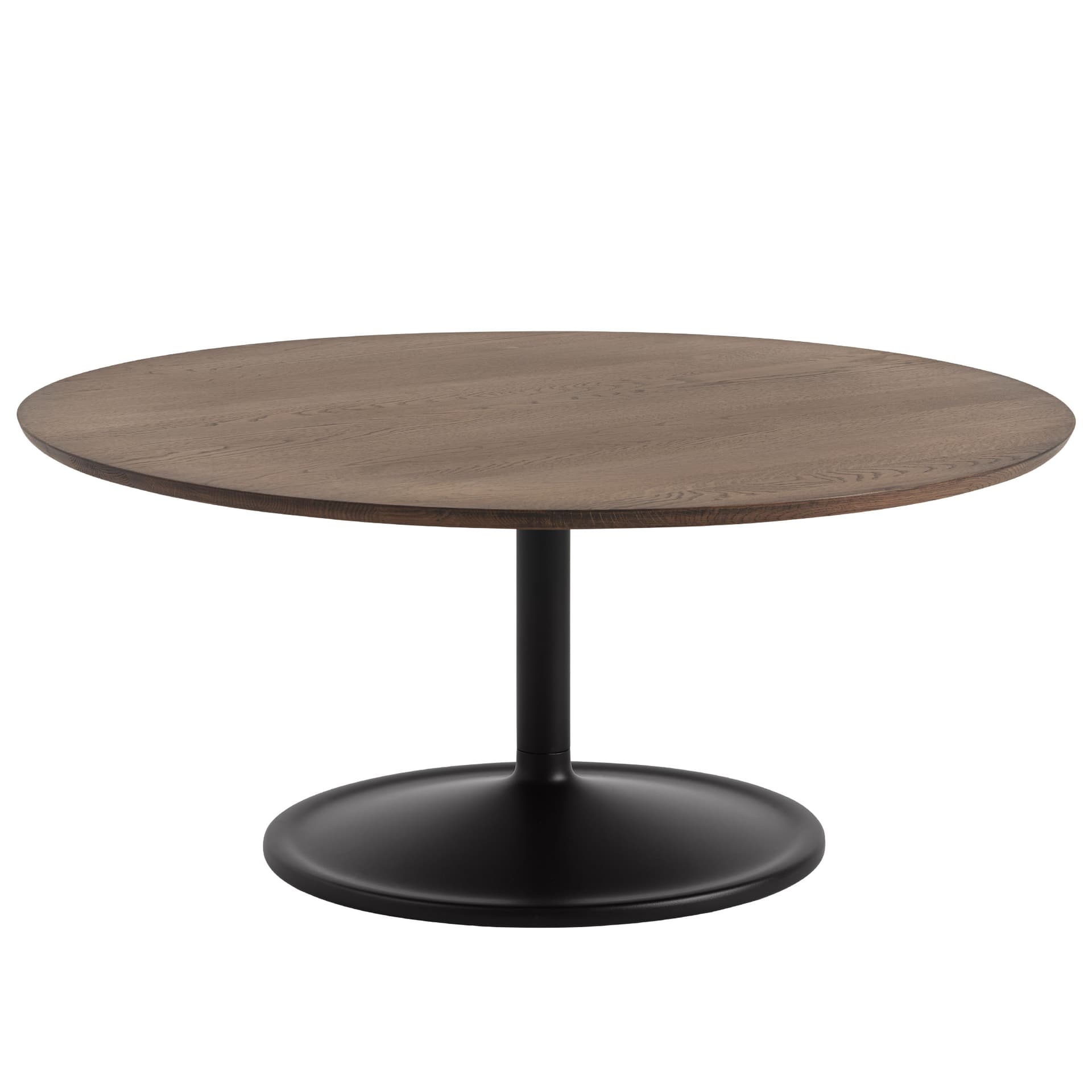 Soft Coffee Table / 37.4" diameter x 16.5" h - dark oiled oak / black