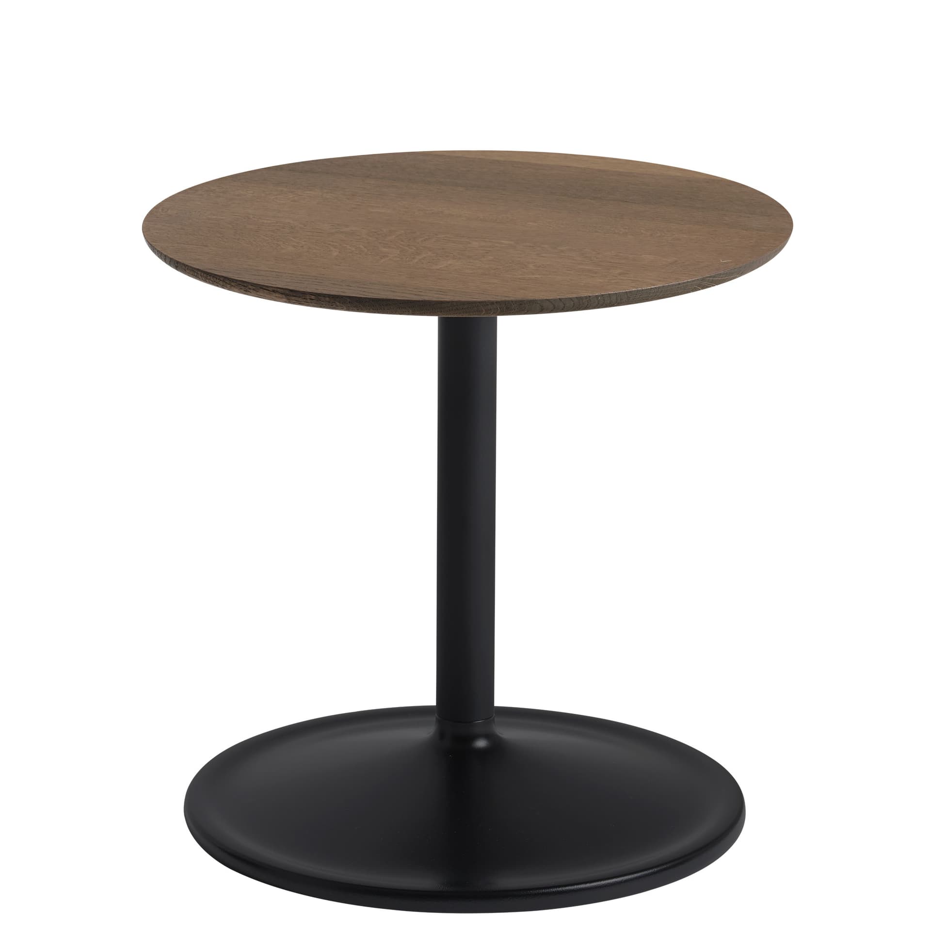 Soft Side Table / 16.1" diameter x 15.7" h - smoked oak / black