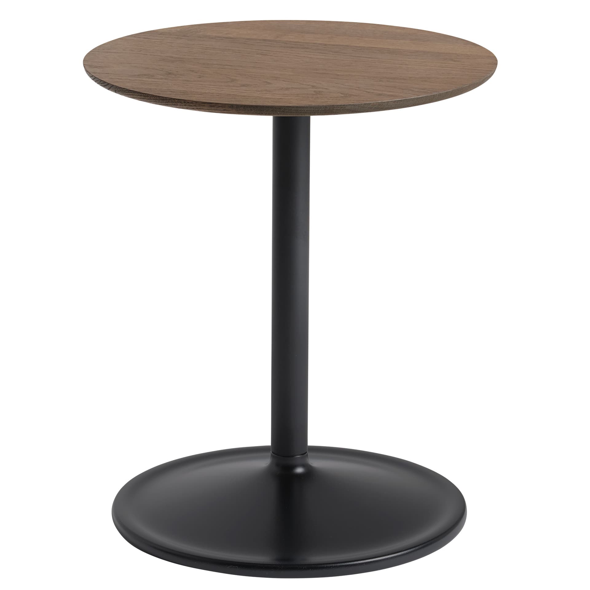 Soft Side Table / 16.1" diameter x 18.9" h - smoked oak / black
