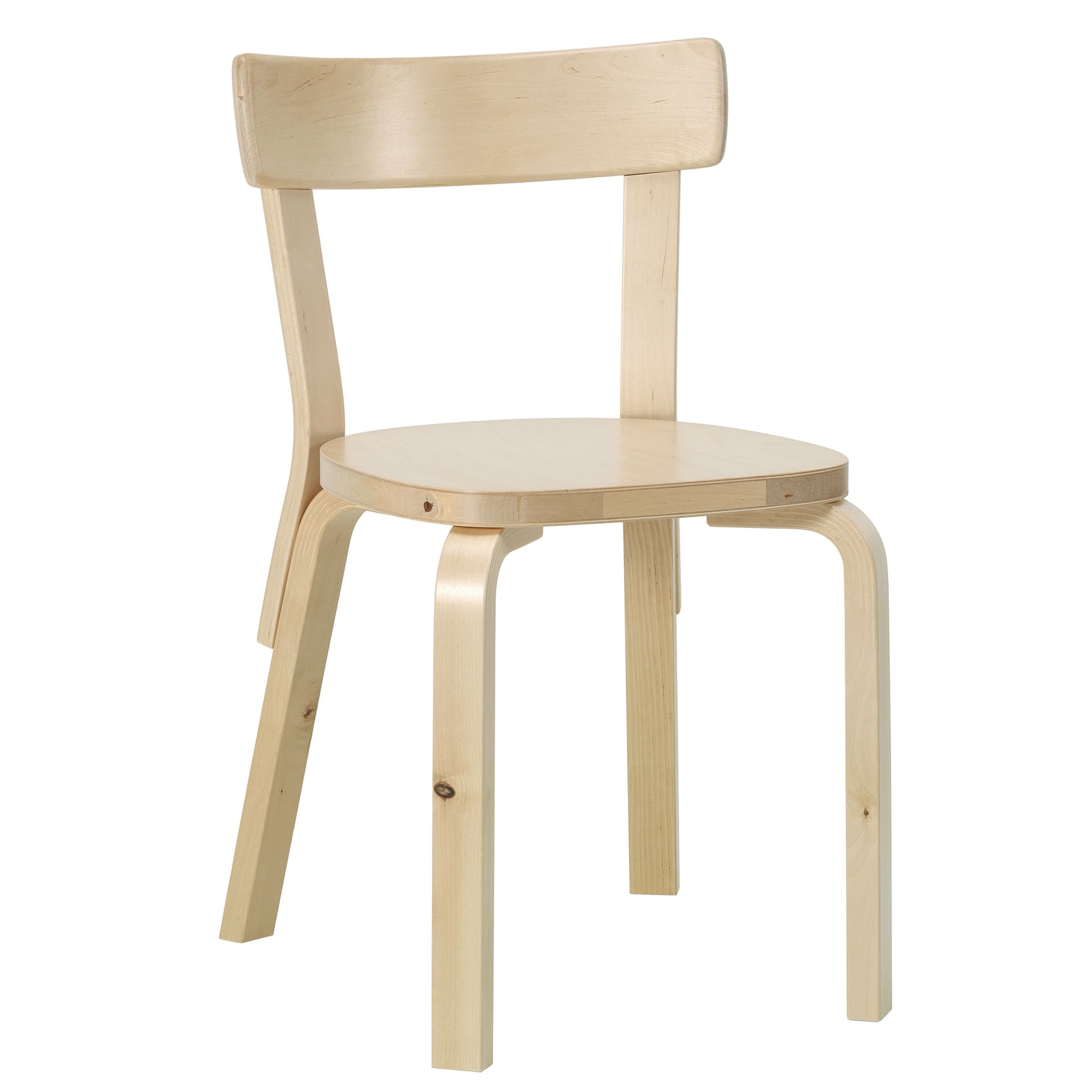 ships flat-packed (assembly required) / standard (no added glides) / non-upholstered seat / veneer - wild birch / natural birch