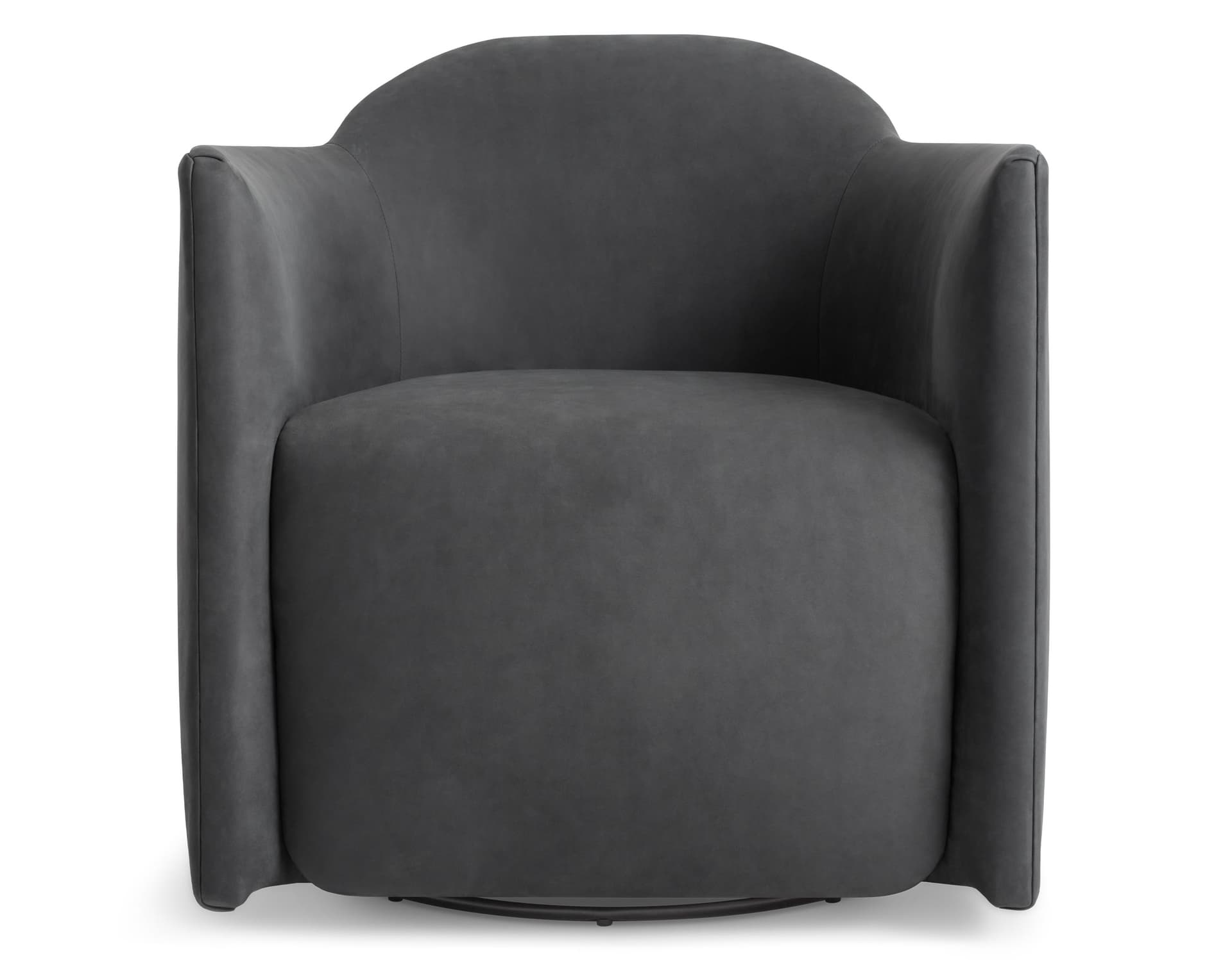 about face swivel lounge chair / ink leather