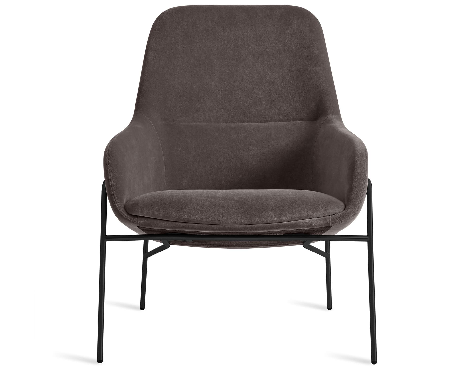 acre lounge chair / velvet storm - blackened steel base