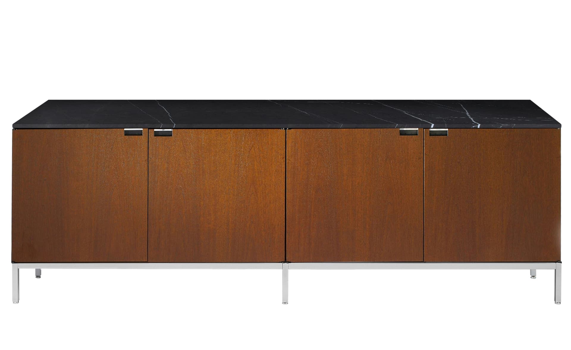 2544M / all cabinets / polished chrome base / medium brown mahogany body / polished coated nero marquina marble top / no central locking system