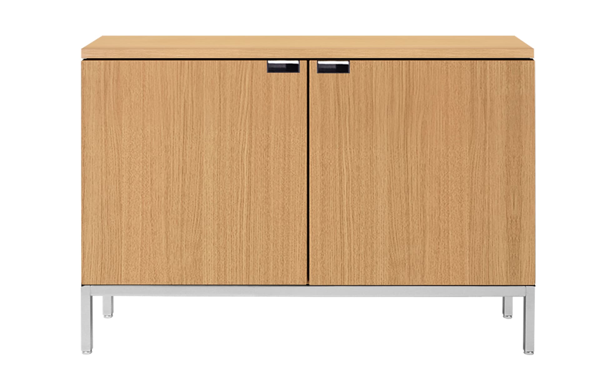 2545M / two cabinets / satin chrome base / natural oak body / natural oak top / no central locking system