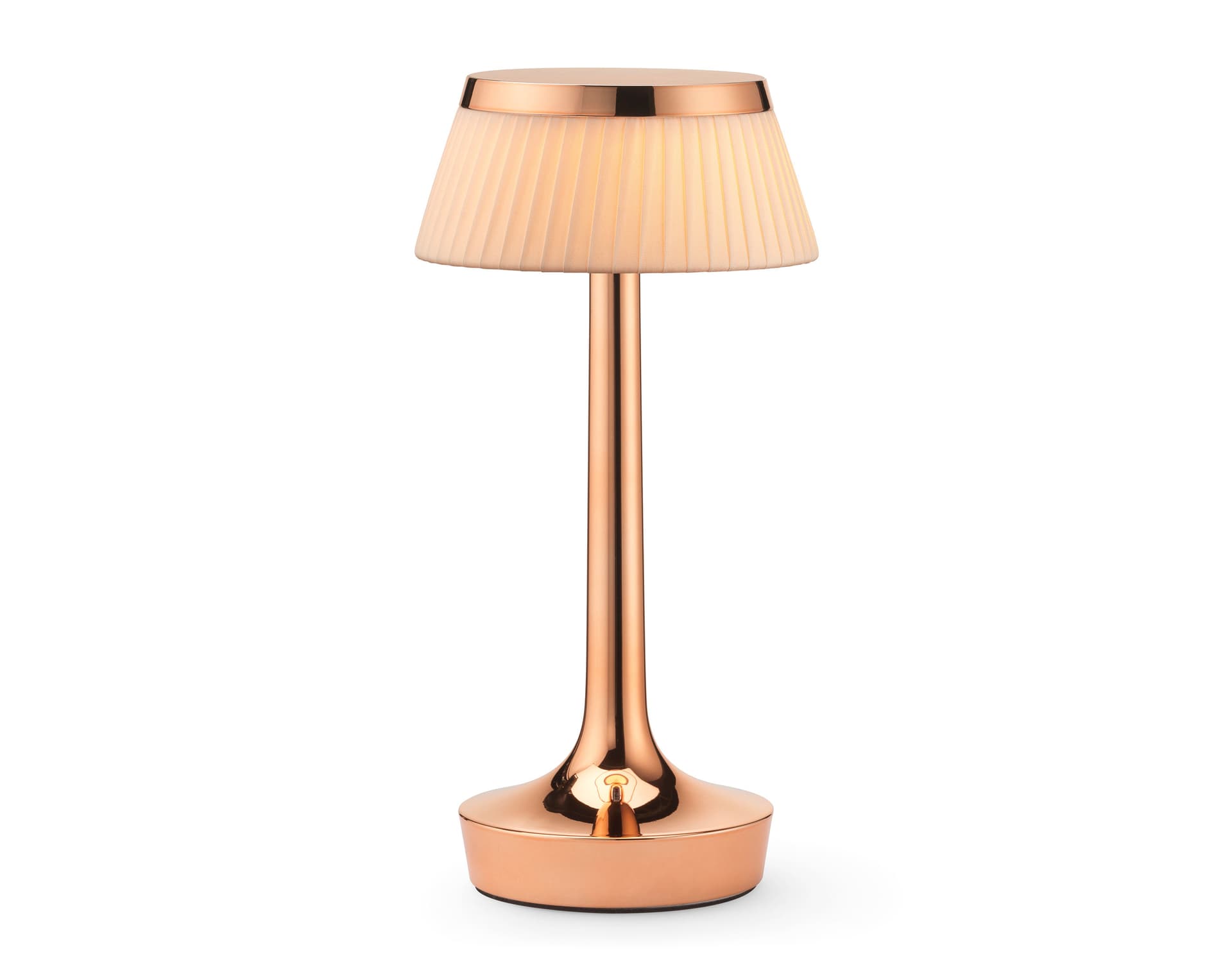 bon jour unplugged table lamp / copper / fabric