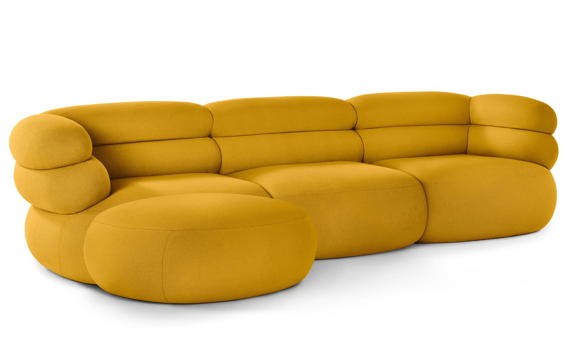 Biboni Sofa Three Seater with Chaise / chaise on right, when seated / stretch appeal - avocado (K21883)