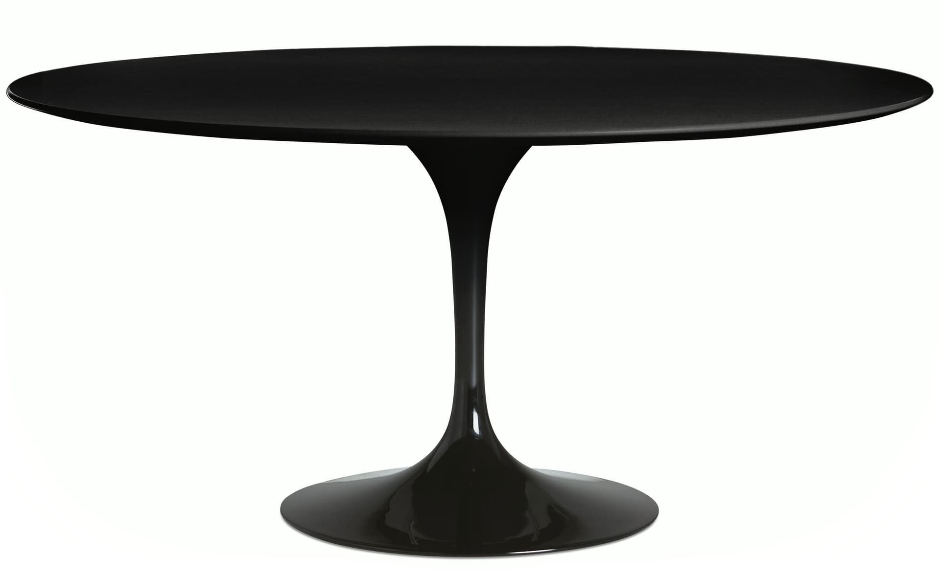 saarinen dining table - 60" round / high gloss - black / laminate - black