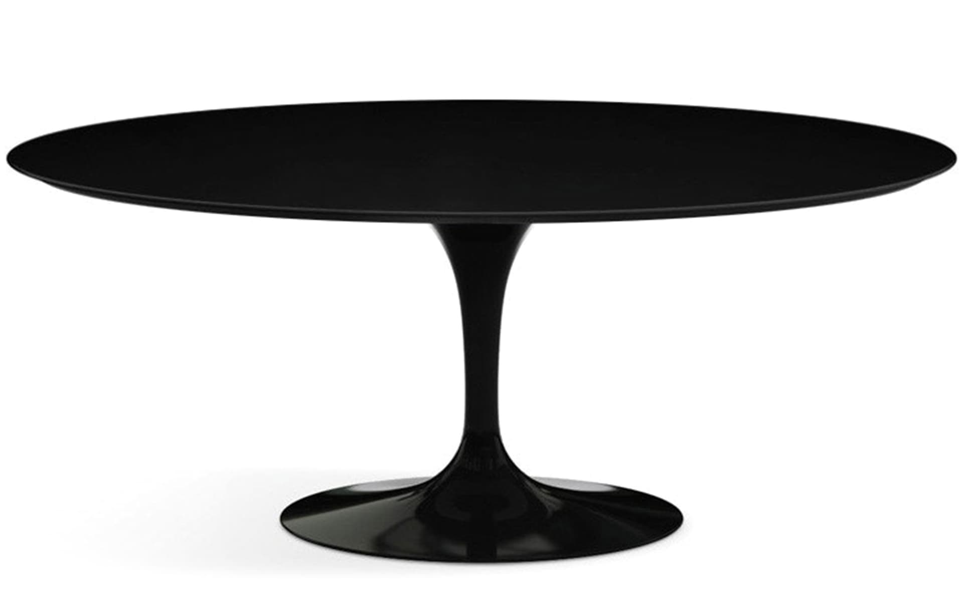 saarinen dining table - 72" oval / high gloss - black / laminate - black