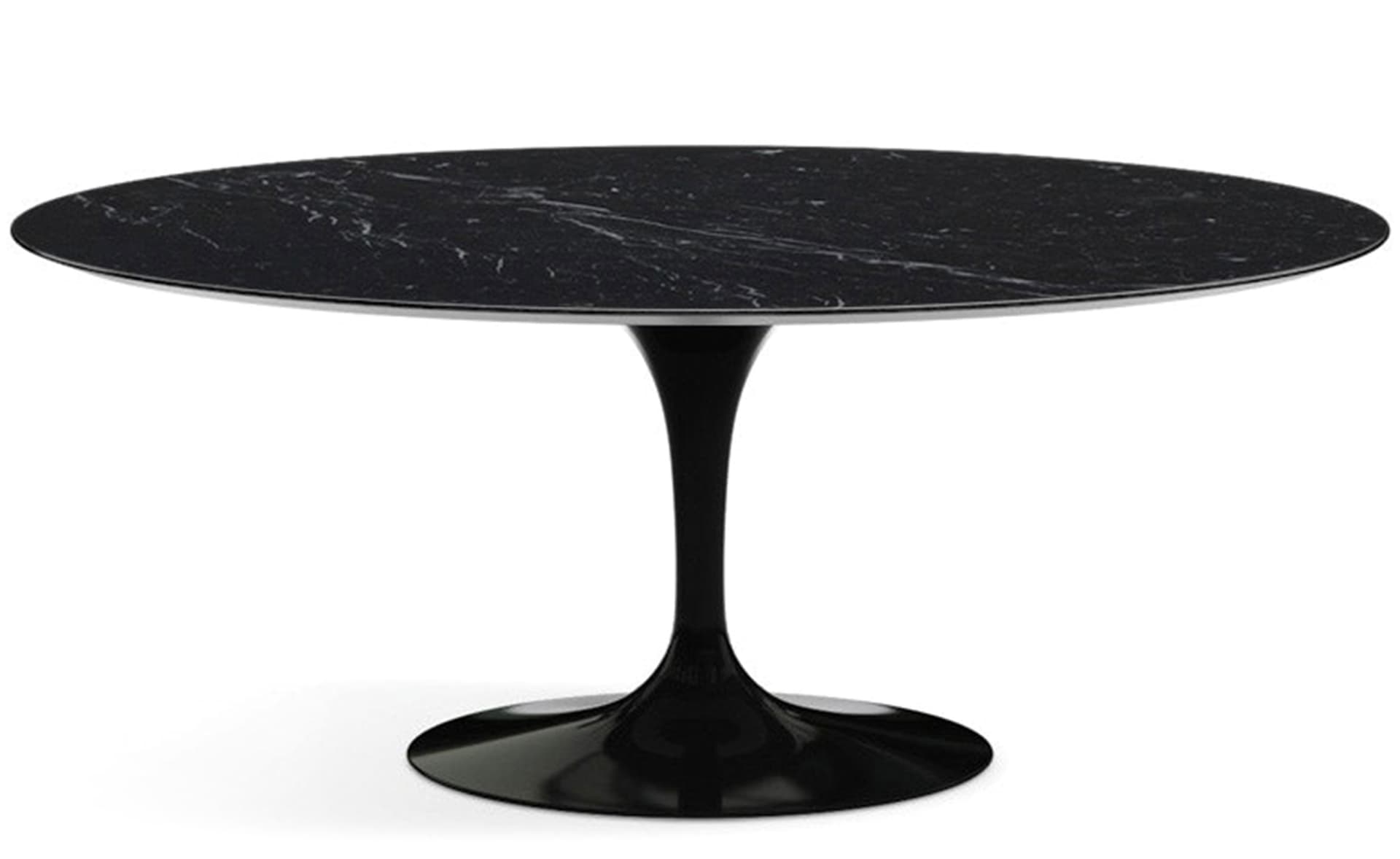 saarinen dining table - 72" oval / high gloss - black / polished marble - nero marquina