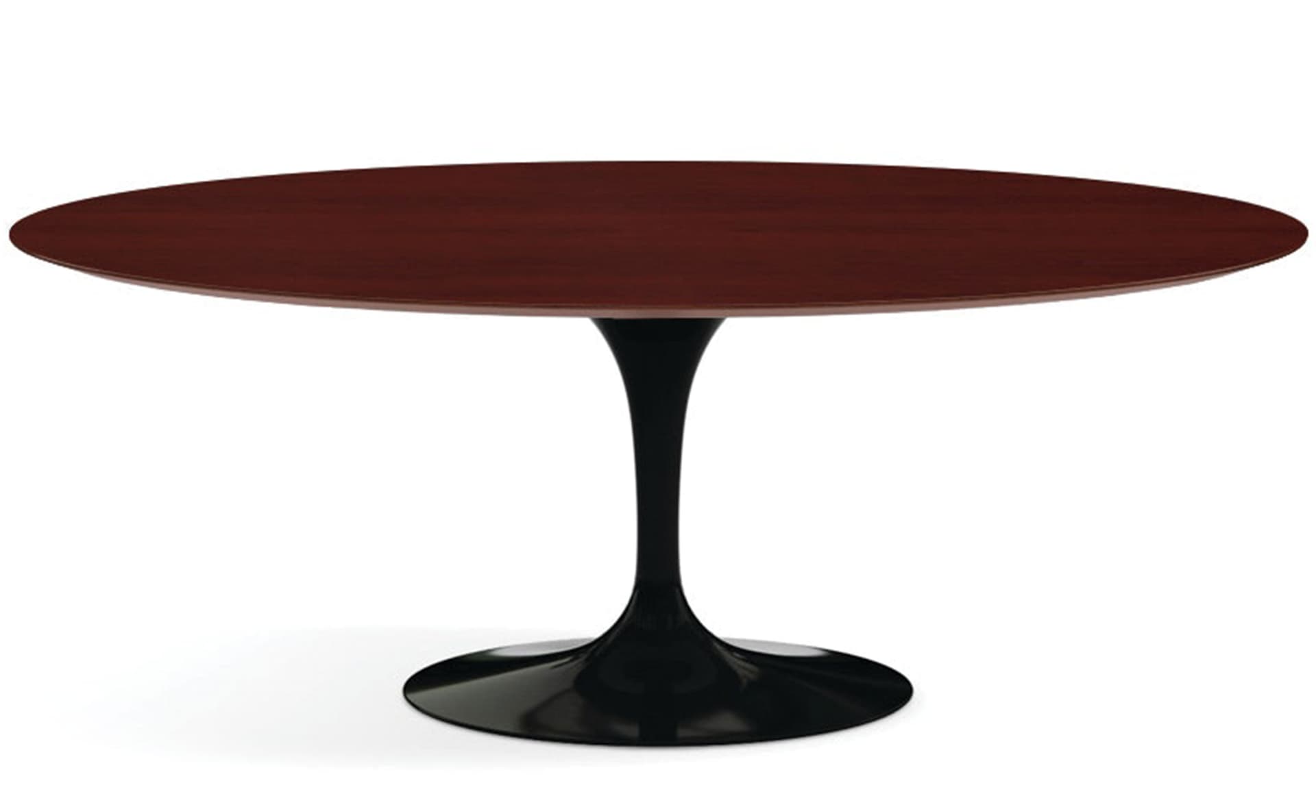 saarinen dining table - 78" oval / high gloss - black / veneer - reff dark cherry