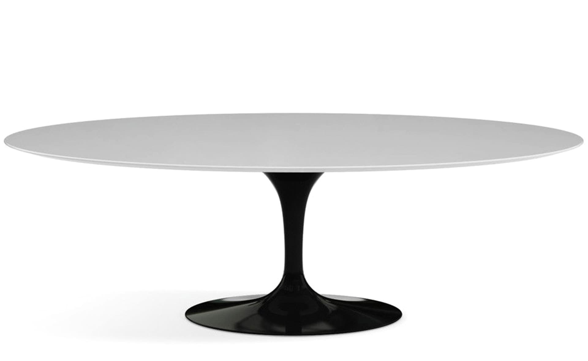 saarinen dining table - 84" oval / high gloss - black / laminate - white