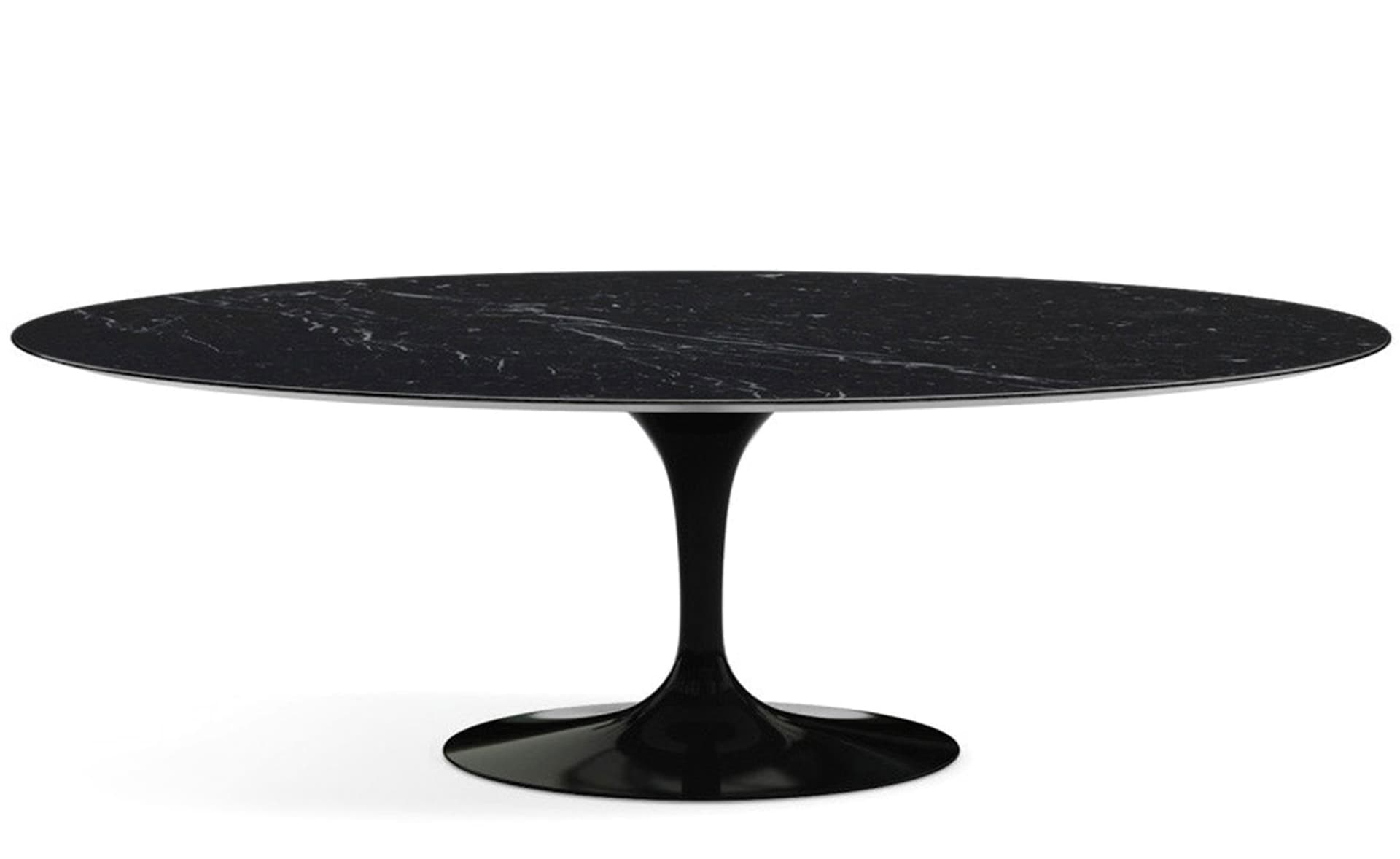 saarinen dining table - 84" oval / high gloss - black / polished marble - nero marquina