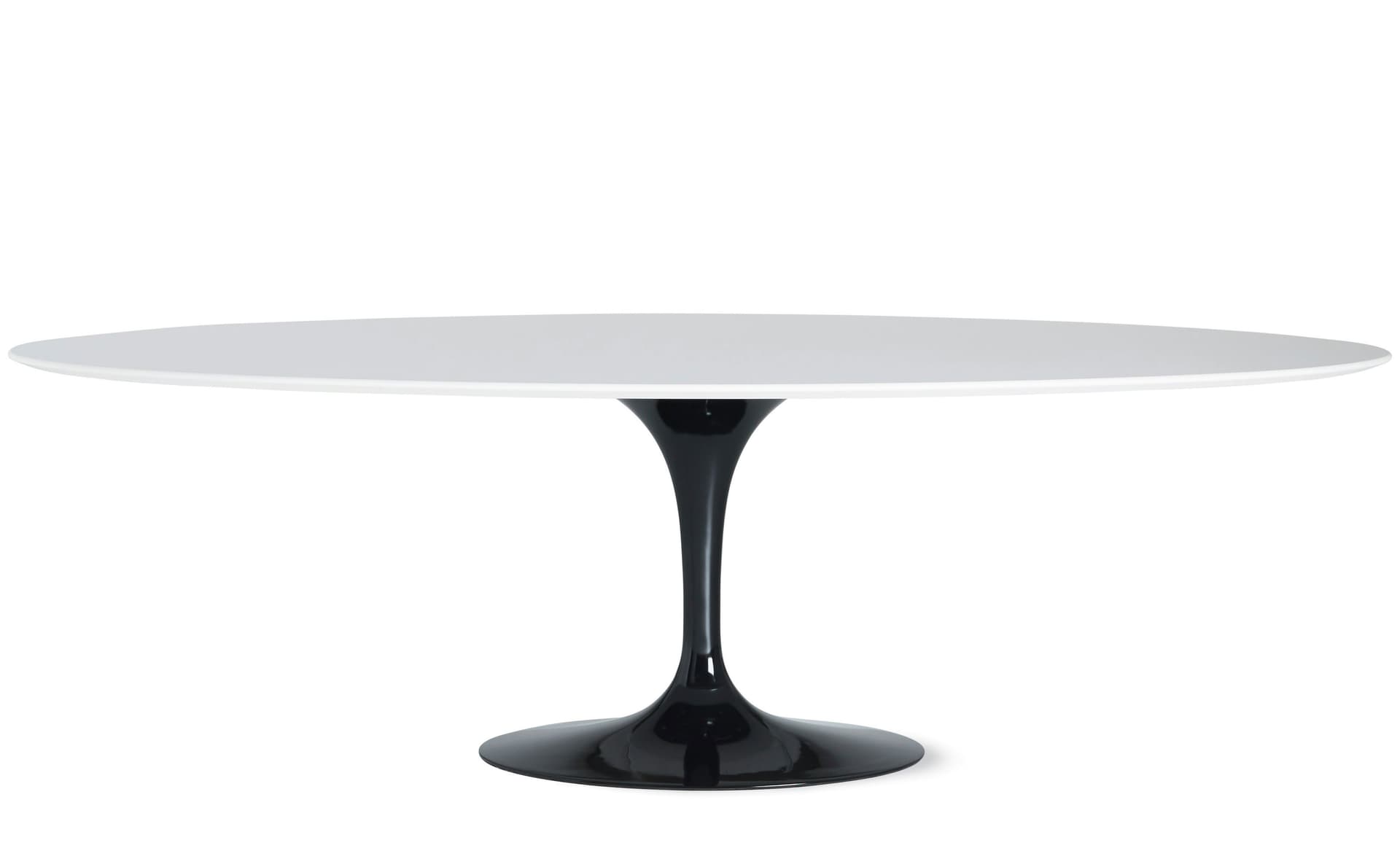 saarinen dining table - 96" oval / high gloss - black / laminate - white
