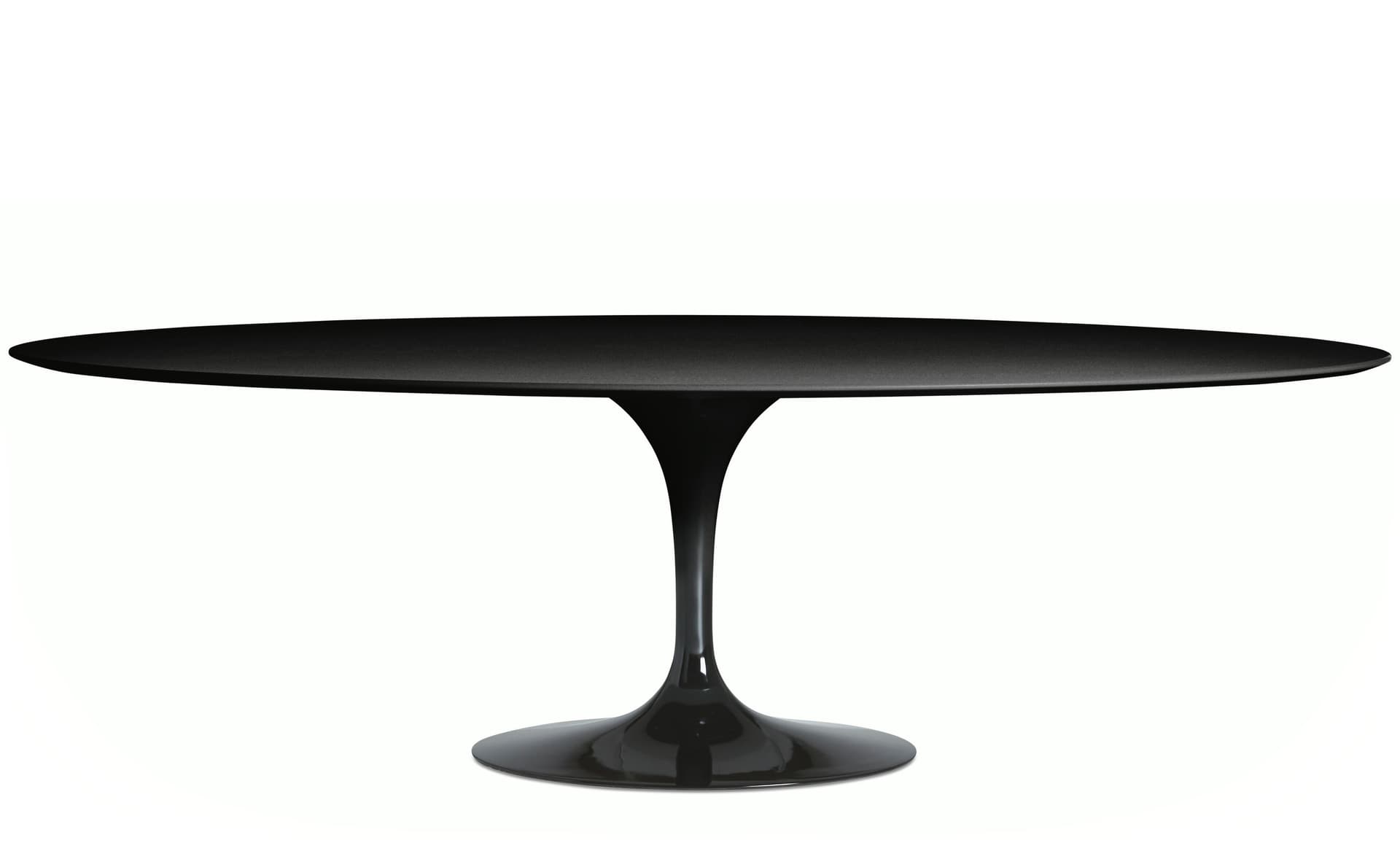 saarinen dining table - 96" oval / high gloss - black / laminate - black