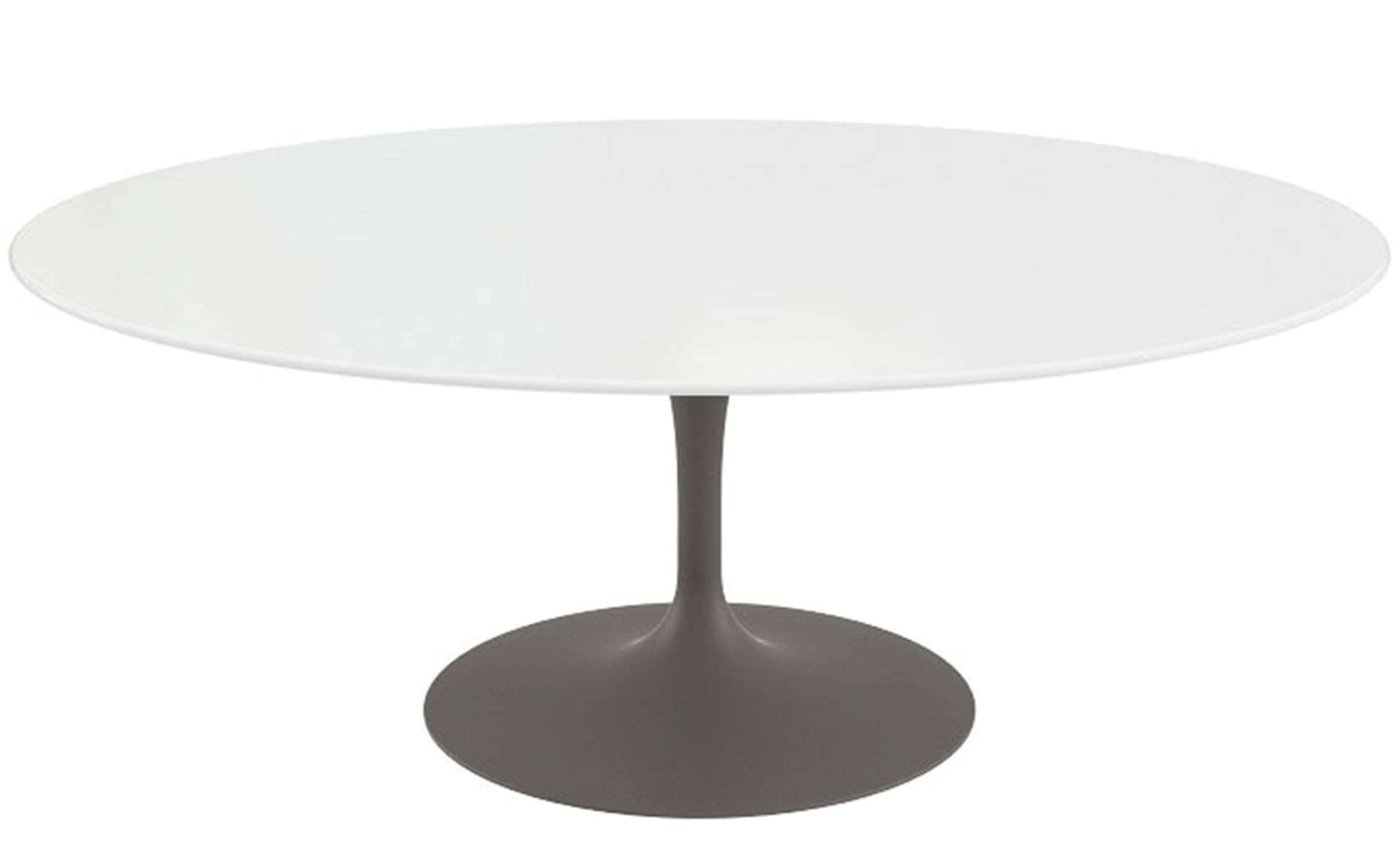 saarinen coffee table - 42" oval / satin - grey / laminate - white