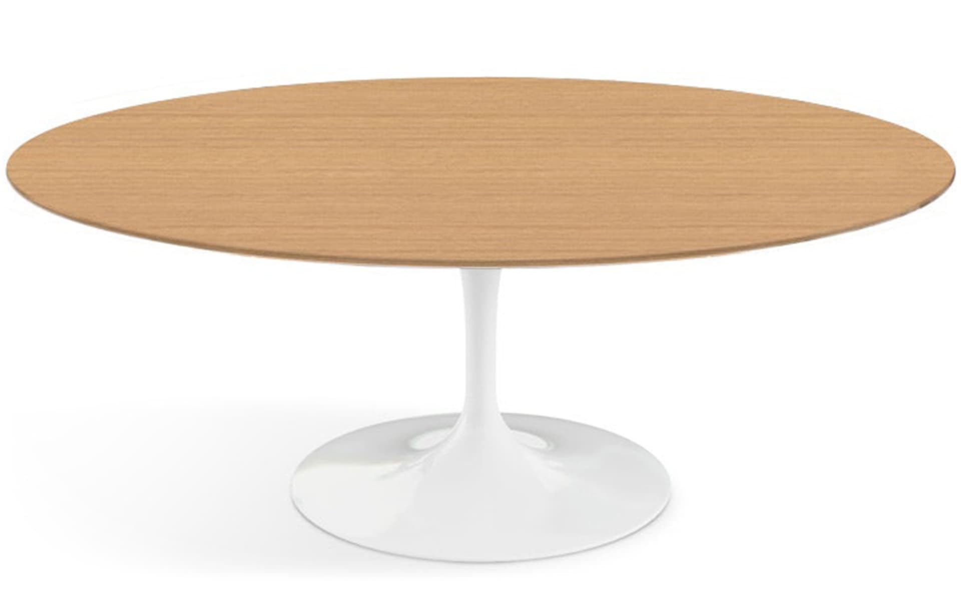 saarinen coffee table - 42" oval / high gloss - white / veneer - light oak