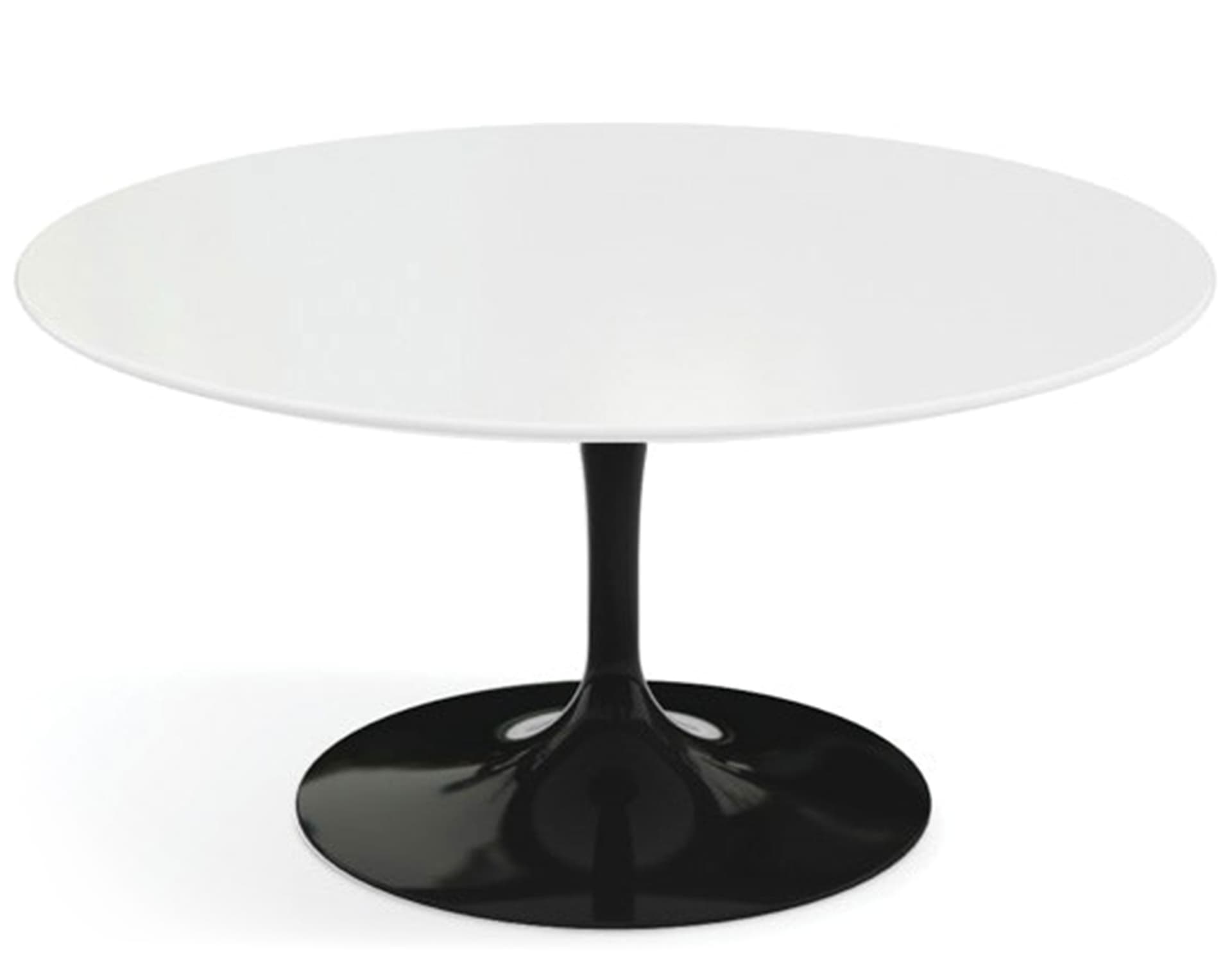 saarinen coffee table - 35" round / high gloss - black / laminate - white