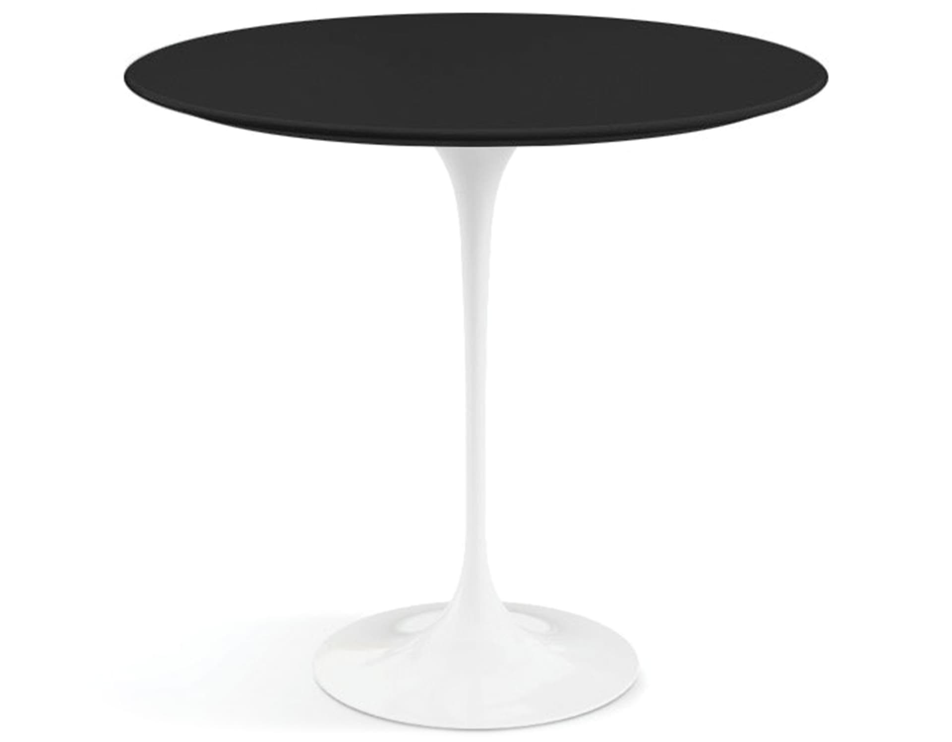 saarinen side table - 22" oval / laminate - black / high gloss - white