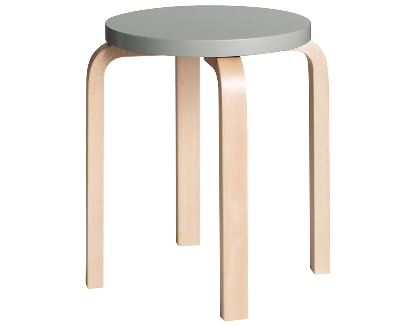 alvar aalto stool e60 / grey lacquer top / natural birch legs