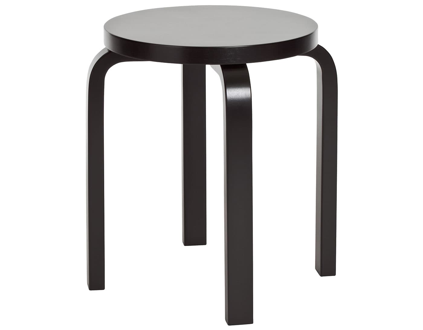 alvar aalto stool e60 / black lacquer top with matching legs
