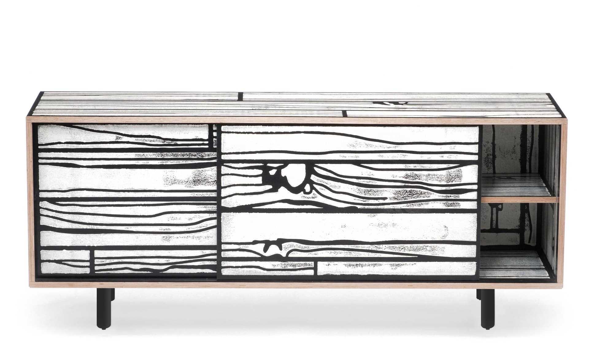 Wrongwoods Low Cabinet / standard (59" width) - white with black