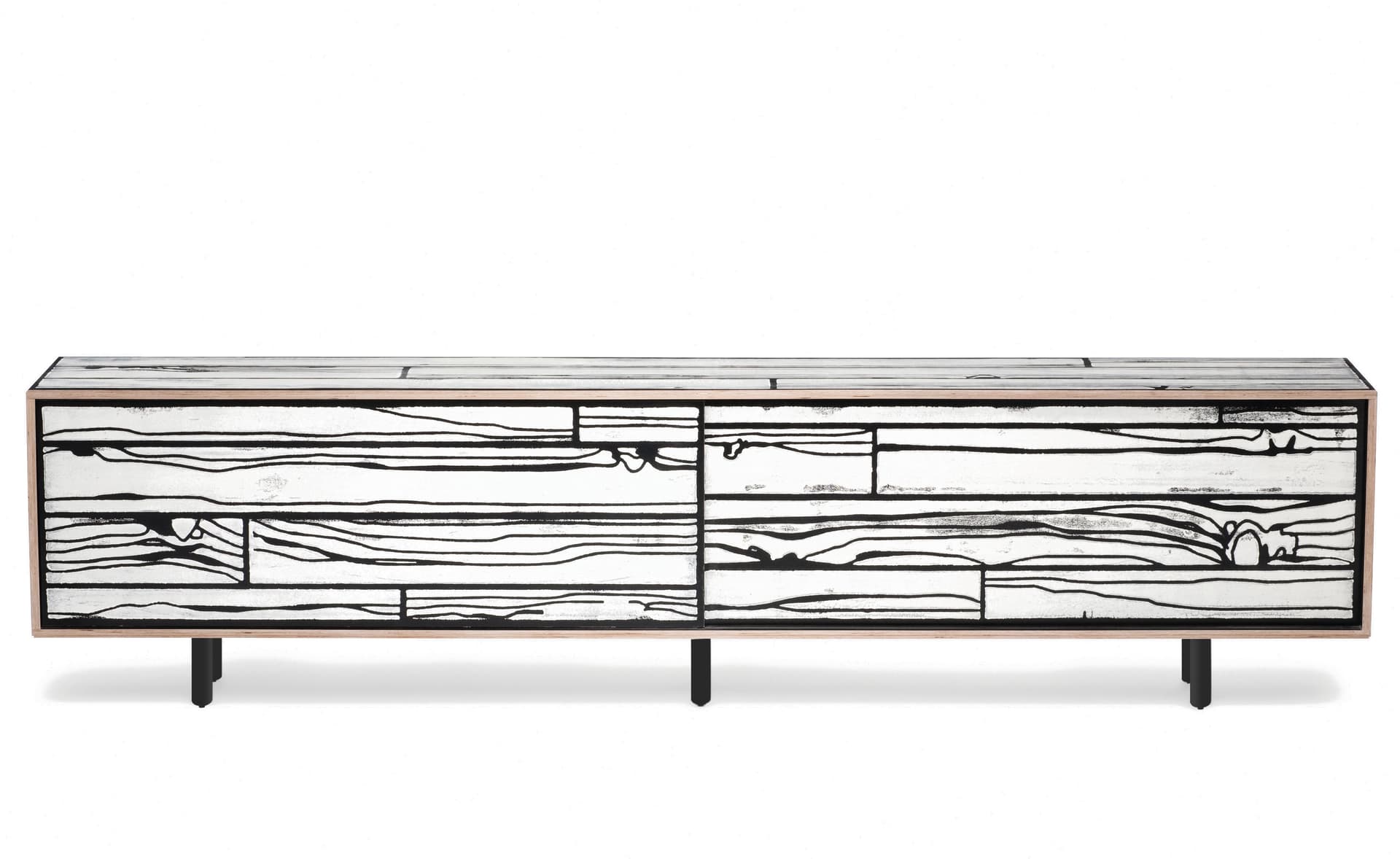 Wrongwoods Low Cabinet / long (102" width) - white with black