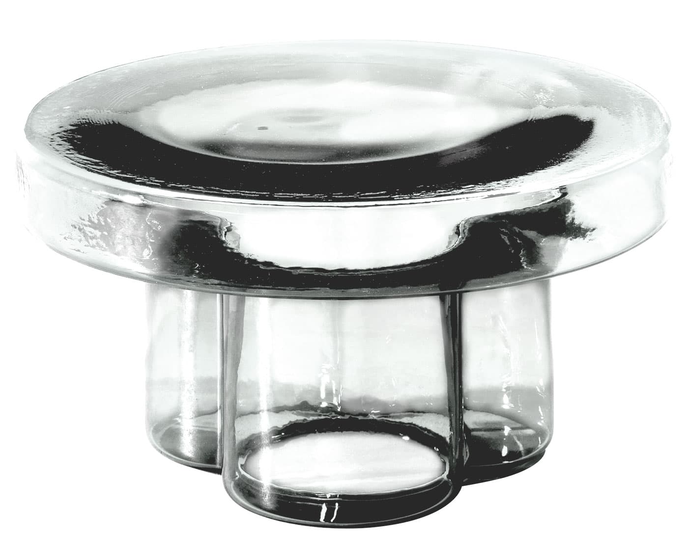Soda Table Round / 21.7" diameter / low - iced (clear transparent)
