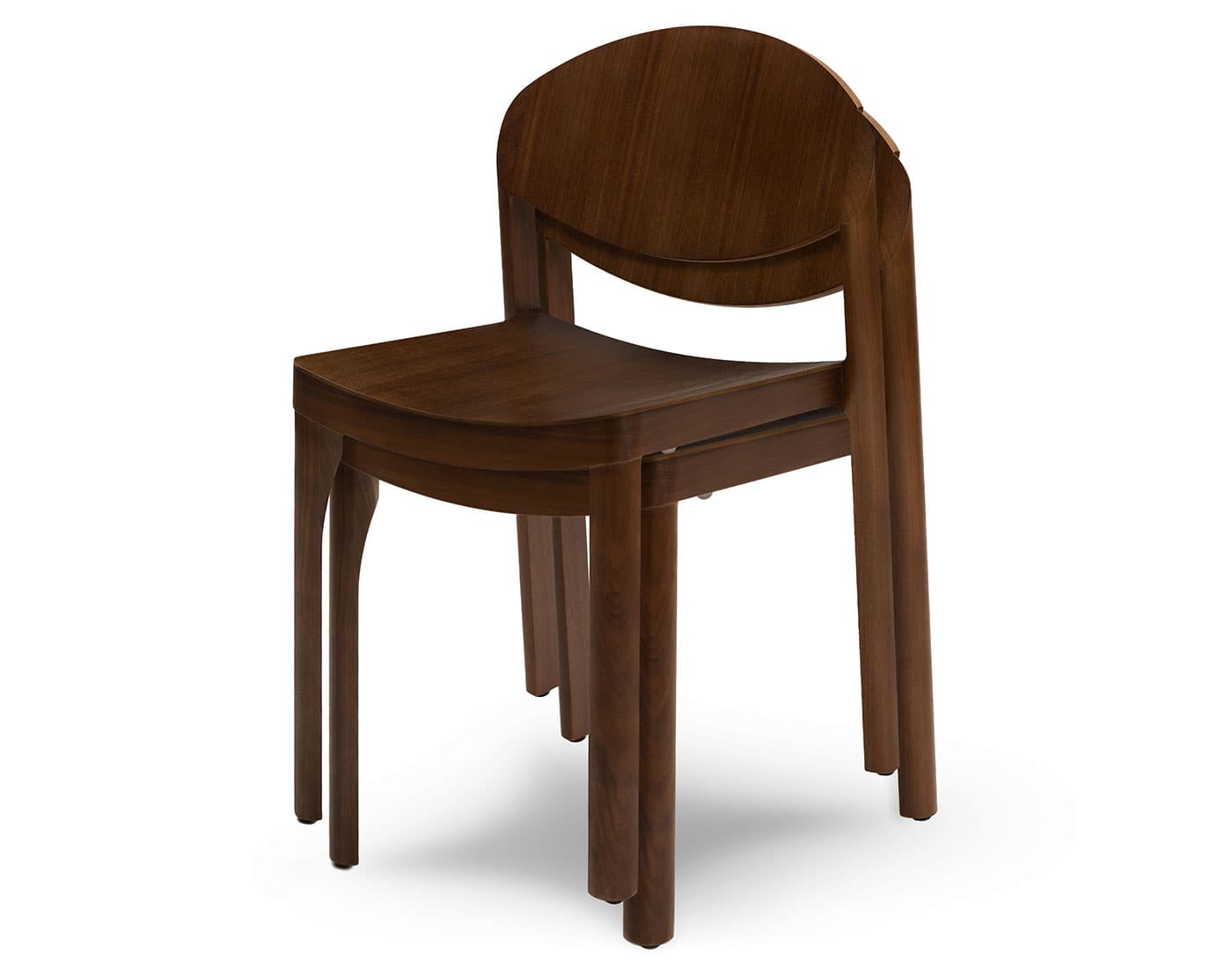 Mauro Stacking Chair / set of 2 chairs - walnut